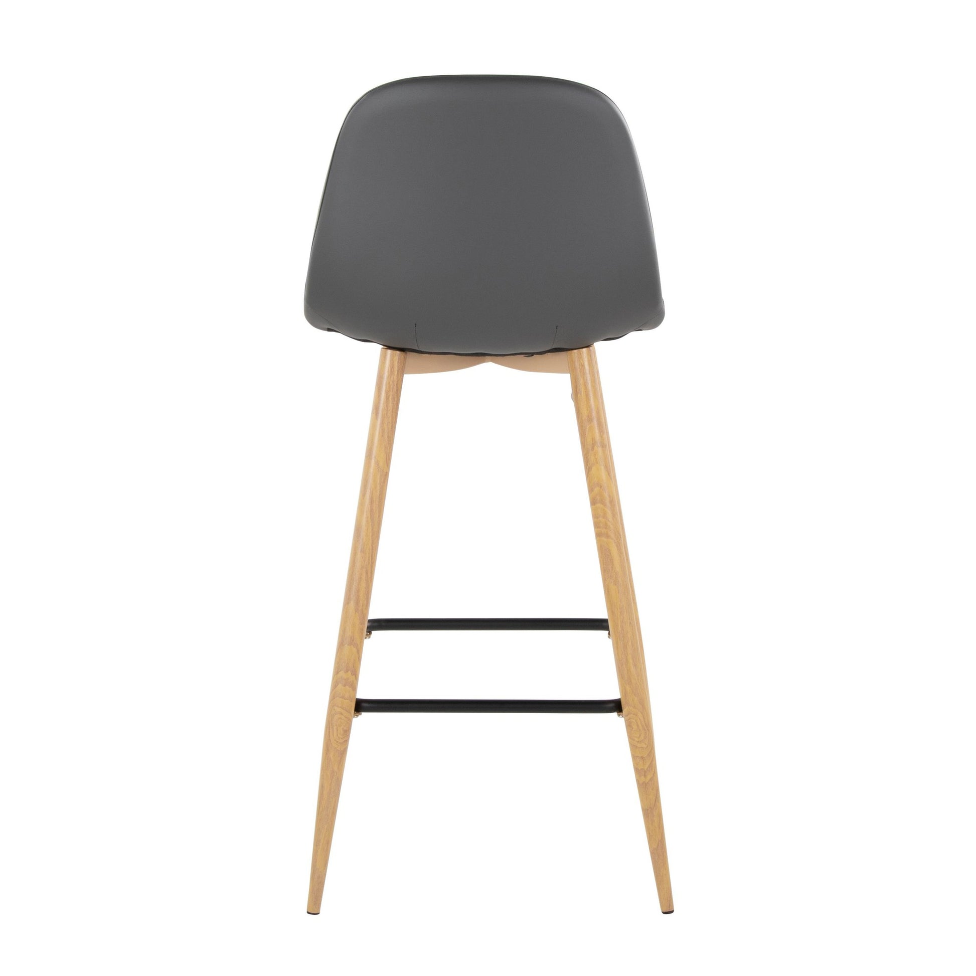 Pebble 30" Fixed-Height Barstool - Set of 2 By LumiSource - B30-PEBPU-X1 BKGY2 | Bar Stools | Modishstore - 16