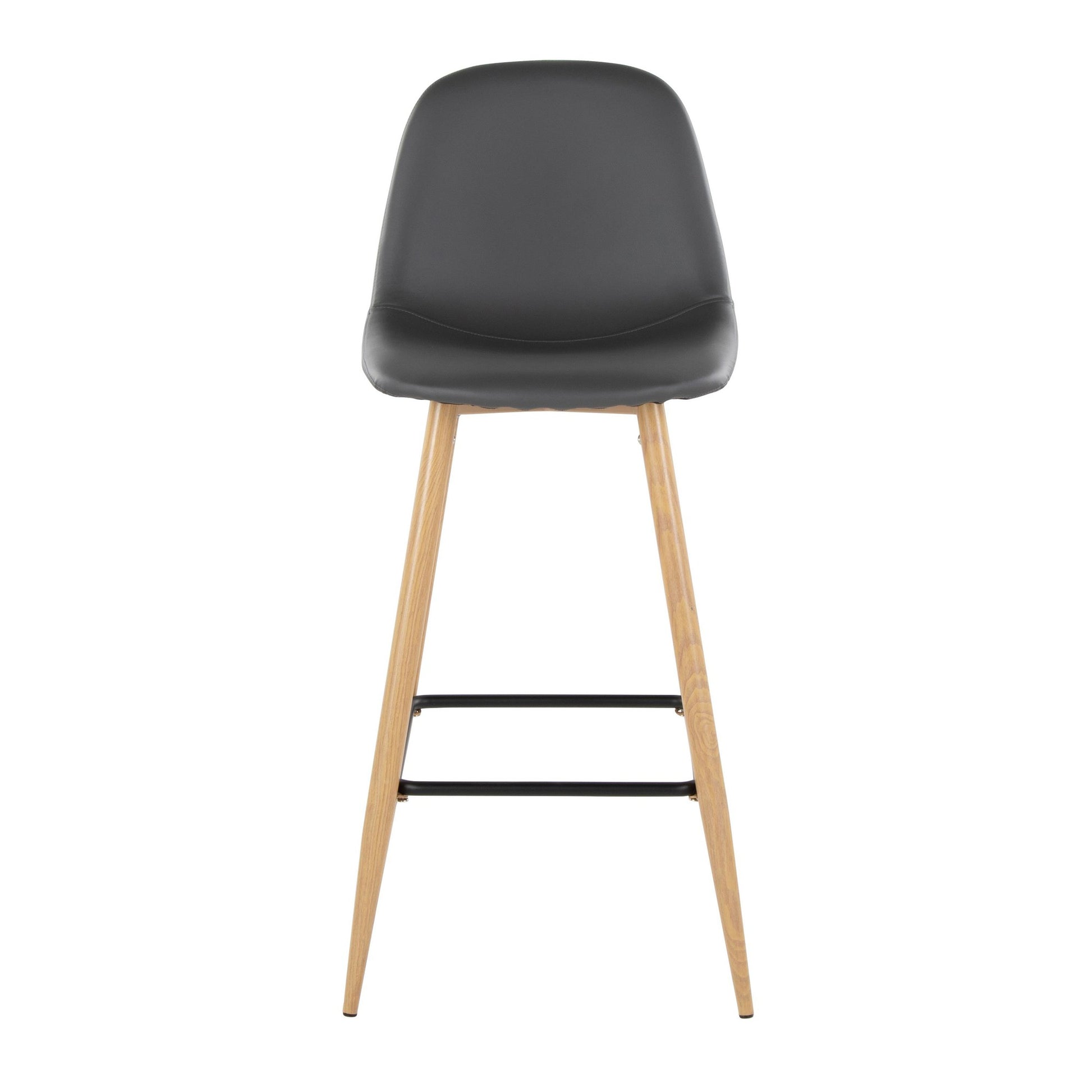 Pebble 30" Fixed-Height Barstool - Set of 2 By LumiSource - B30-PEBPU-X1 BKGY2 | Bar Stools | Modishstore - 15