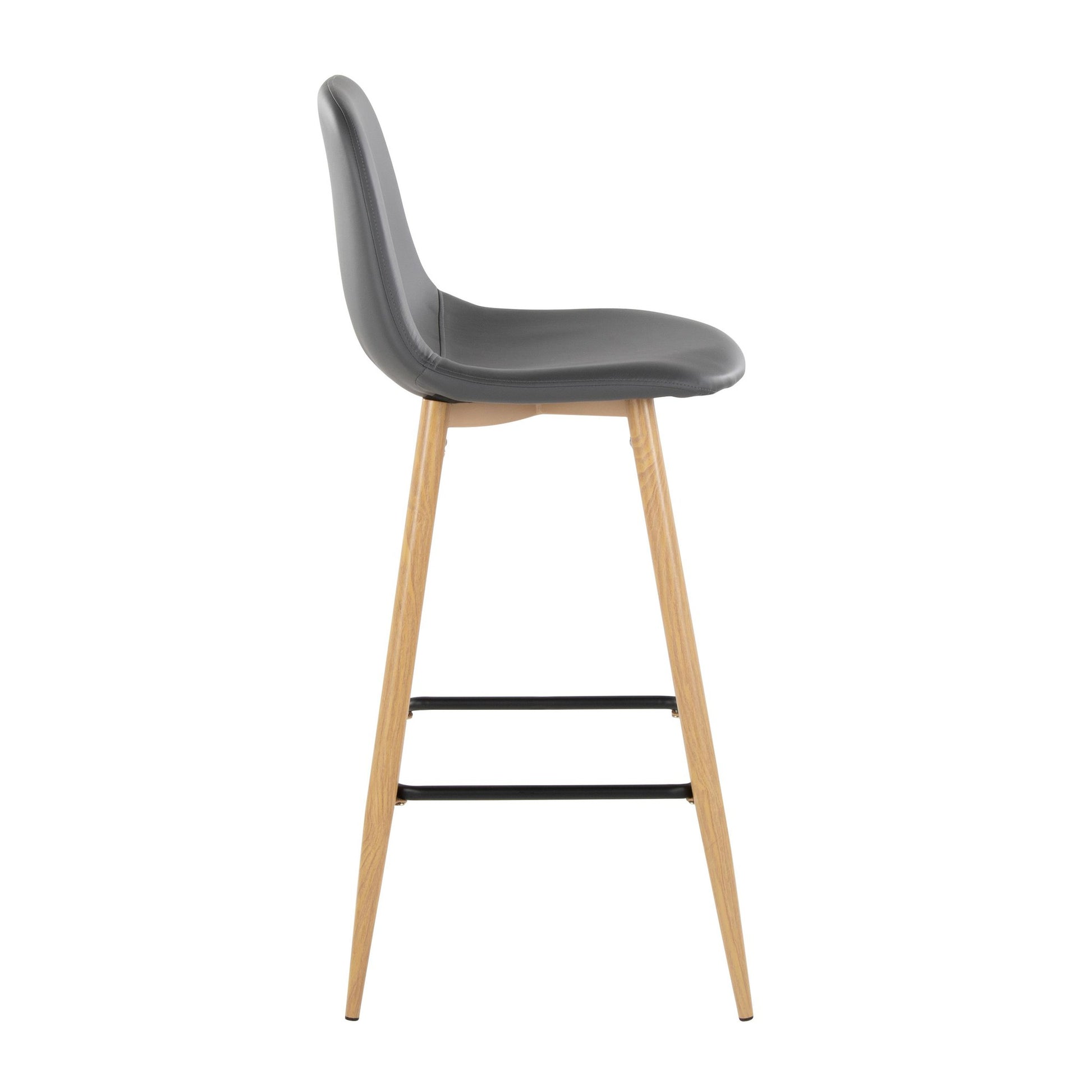 Pebble 30" Fixed-Height Barstool - Set of 2 By LumiSource - B30-PEBPU-X1 BKGY2 | Bar Stools | Modishstore - 13