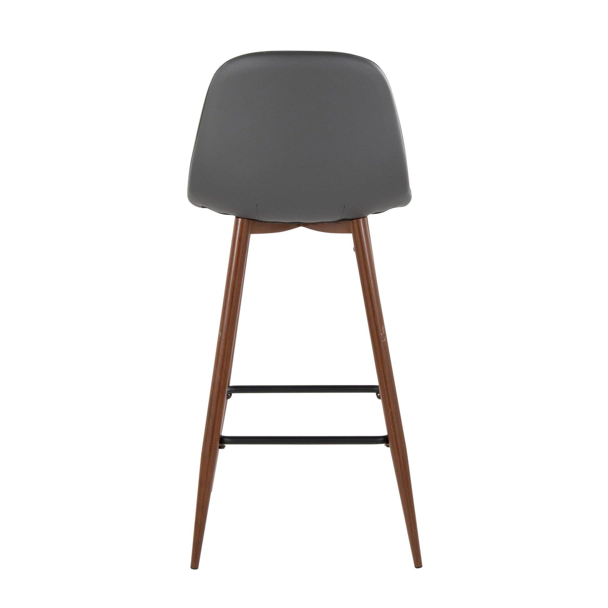 Pebble 30" Fixed-Height Barstool - Set of 2 By LumiSource - B30-PEBPU-X1 BKGY2 | Bar Stools | Modishstore - 24