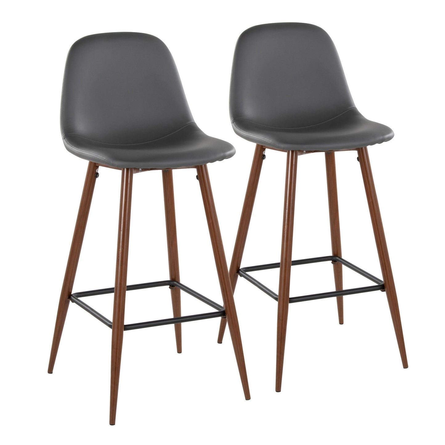 Pebble 30" Fixed-Height Barstool - Set of 2 By LumiSource - B30-PEBPU-X1 BKGY2 | Bar Stools | Modishstore - 19