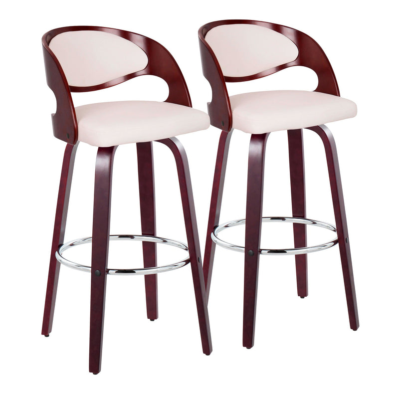 Pino 30" Fixed-Height Barstool - Set of 2 By LumiSource - B30-PINOPU-GRTZR2 CHCHW2 | Bar Stools | Modishstore