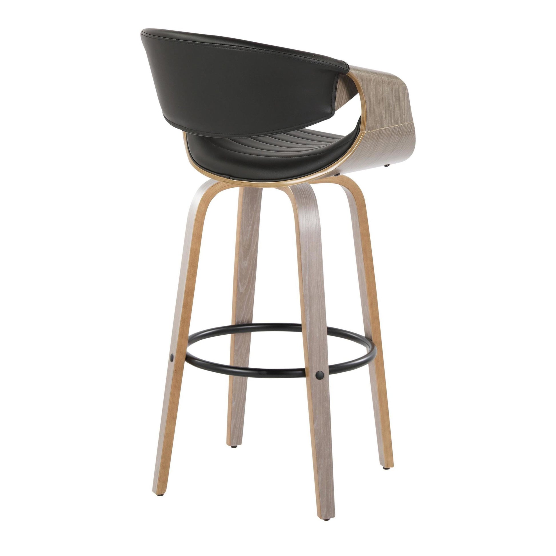 Symphony 30" Fixed-Height Barstool - Set of 2 By LumiSource - B30-SYMPPU-GRTZQ2 LGYLGYBK2 | Bar Stools | Modishstore - 7