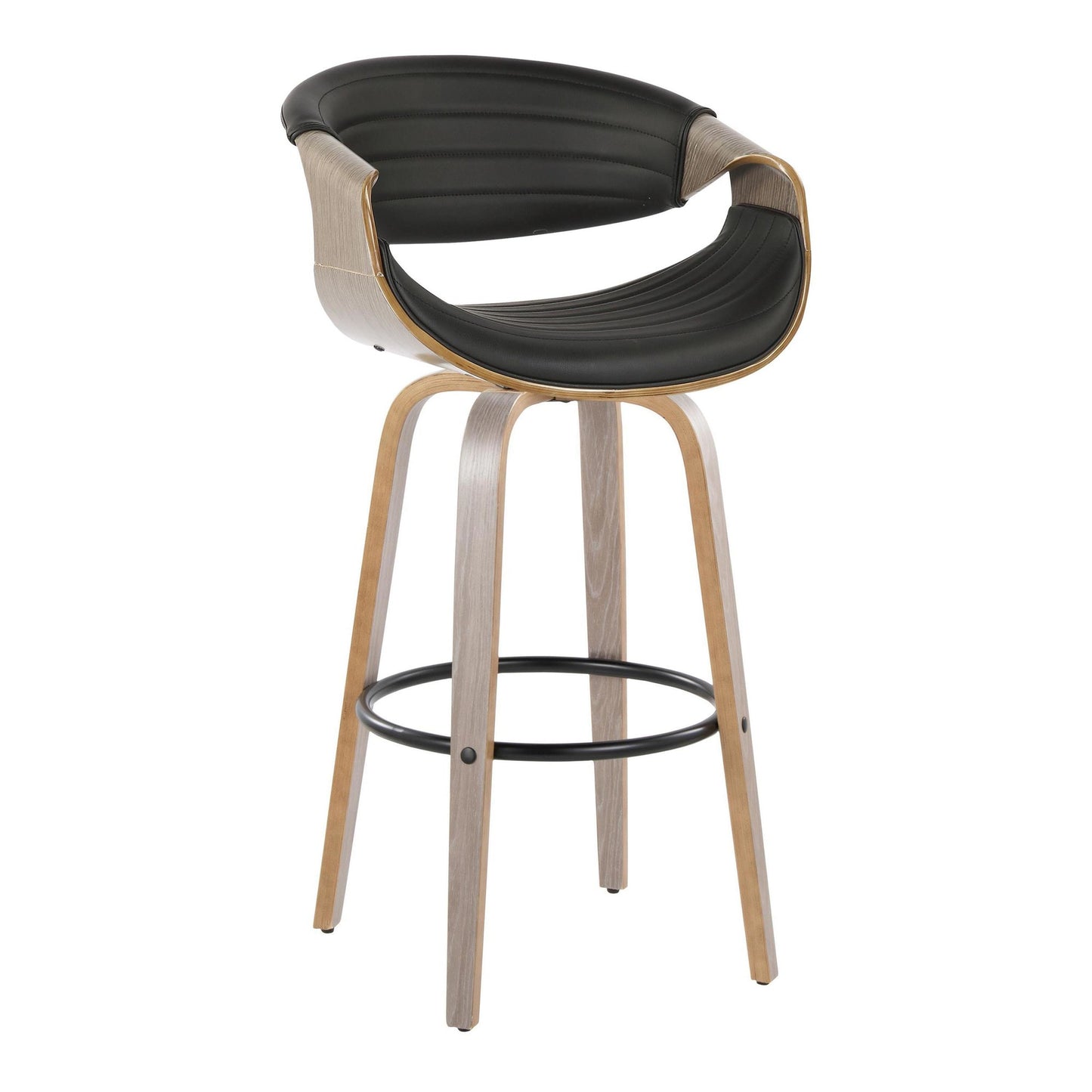 Symphony 30" Fixed-Height Barstool - Set of 2 By LumiSource - B30-SYMPPU-GRTZQ2 LGYLGYBK2 | Bar Stools | Modishstore - 5