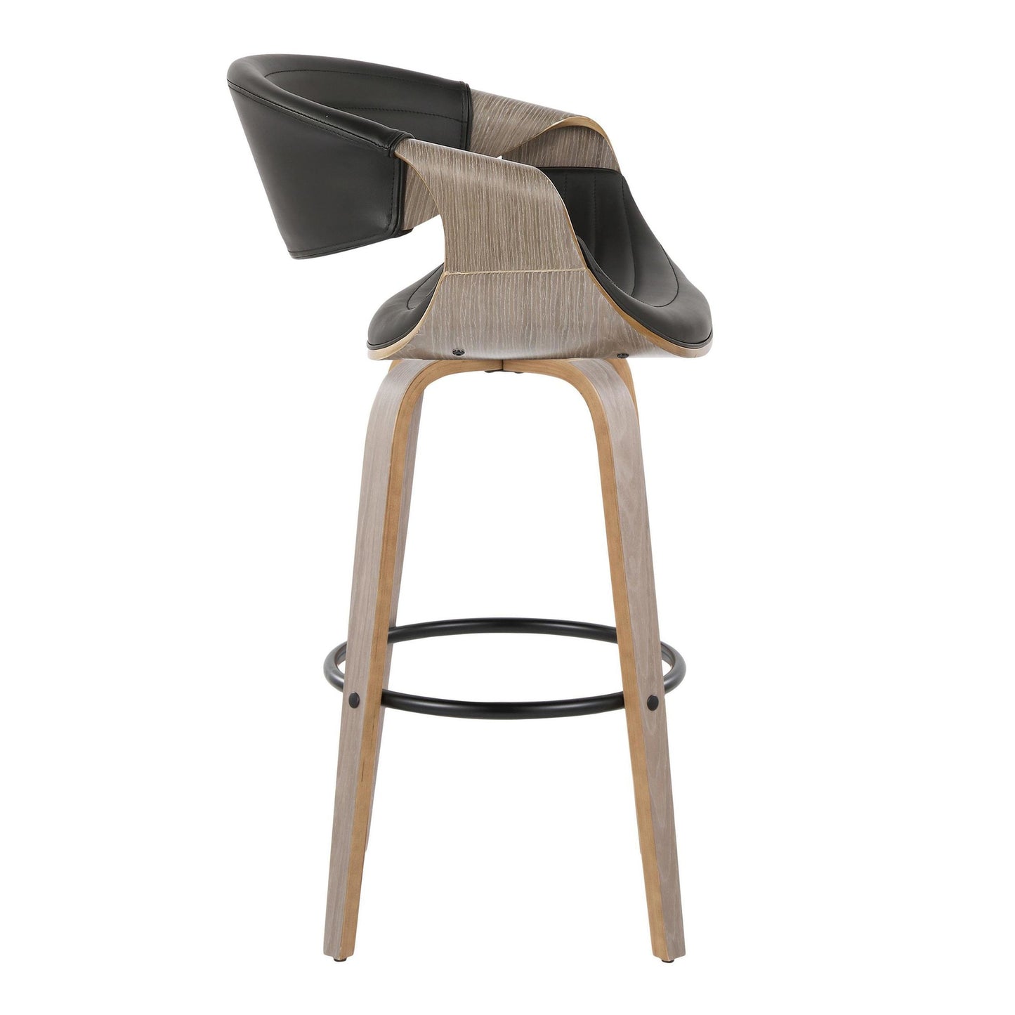 Symphony 30" Fixed-Height Barstool - Set of 2 By LumiSource - B30-SYMPPU-GRTZQ2 LGYLGYBK2 | Bar Stools | Modishstore - 6