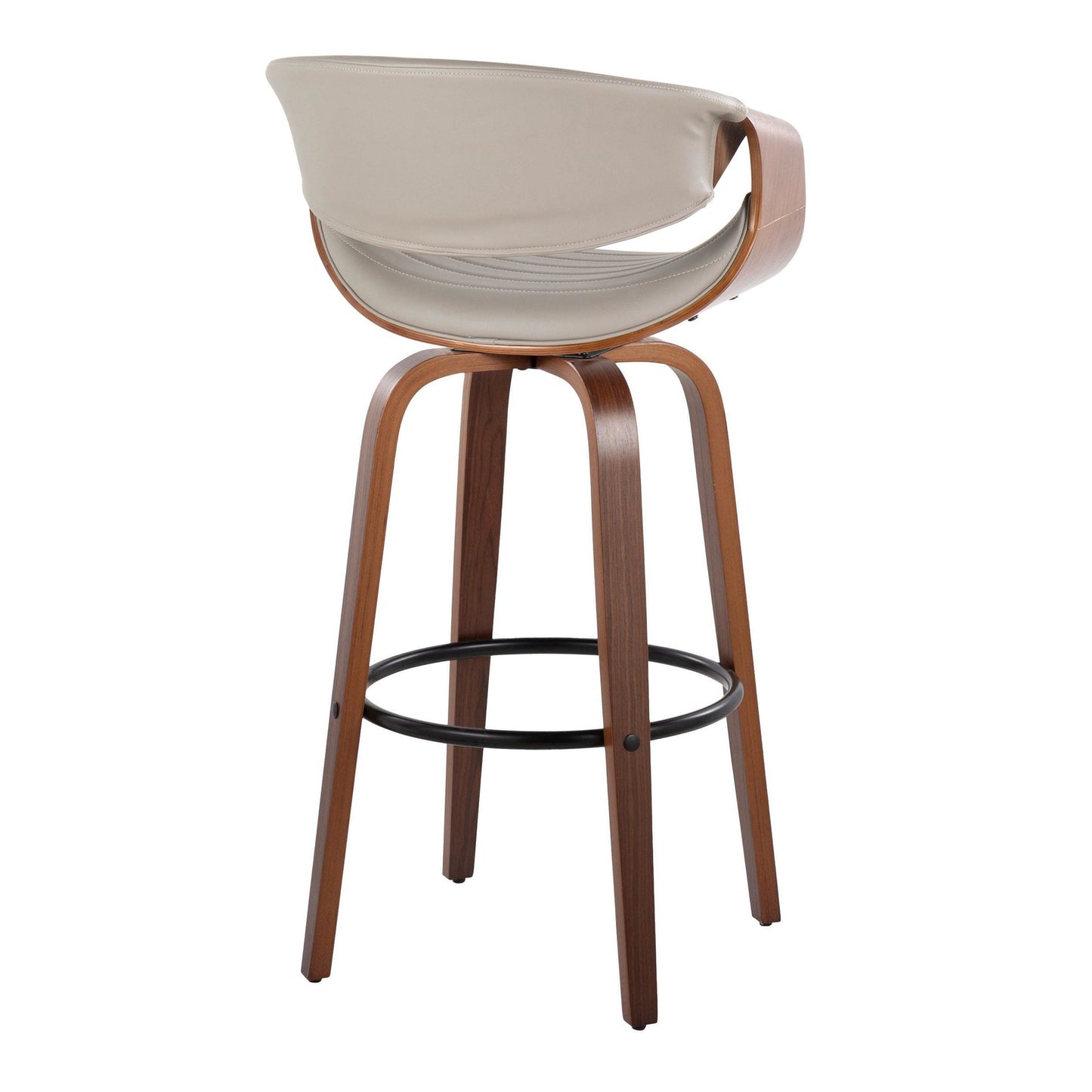 Symphony 30" Fixed-Height Barstool - Set of 2 By LumiSource - B30-SYMPPU-GRTZQ2 LGYLGYBK2 | Bar Stools | Modishstore - 16