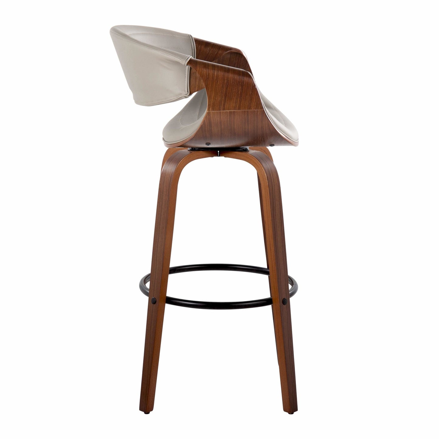 Symphony 30" Fixed-Height Barstool - Set of 2 By LumiSource - B30-SYMPPU-GRTZQ2 LGYLGYBK2 | Bar Stools | Modishstore - 15