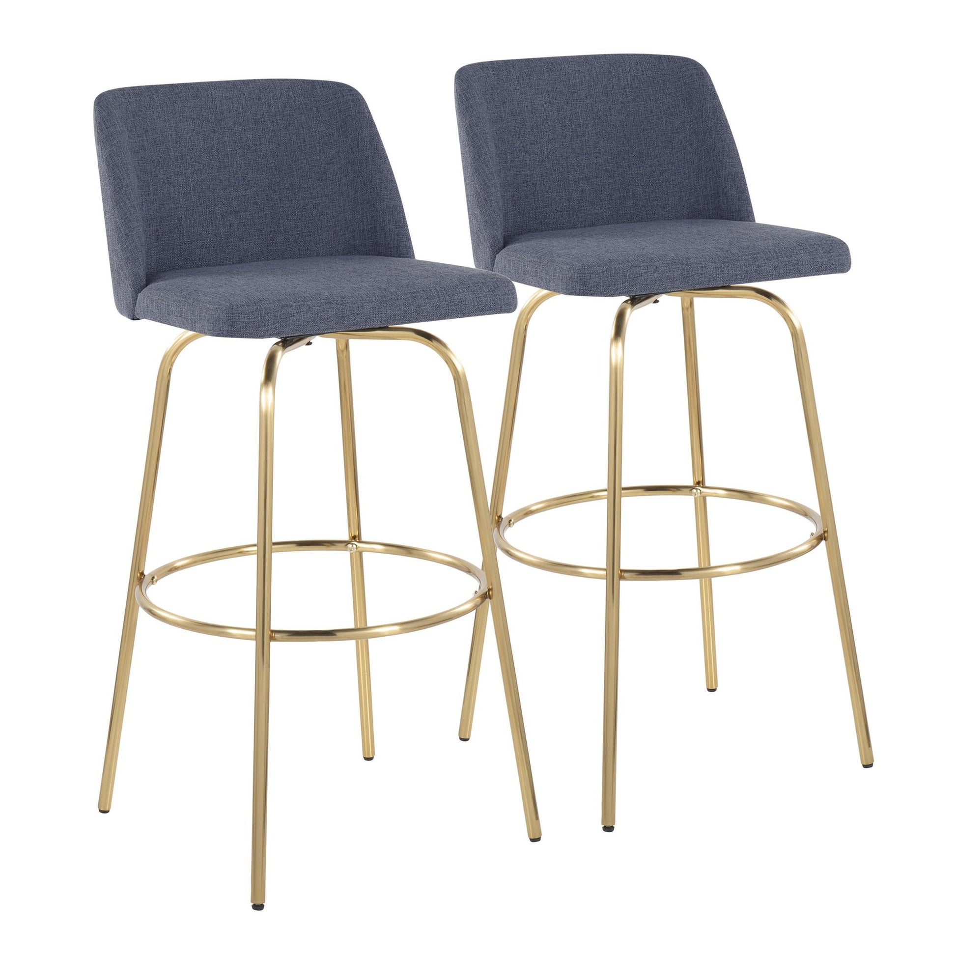 Toriano 30" Fixed-Height Barstool - Set of 2 By LumiSource - B30-TRNOFB-CLARZG2 AUBU2 | Bar Stools | Modishstore - 5