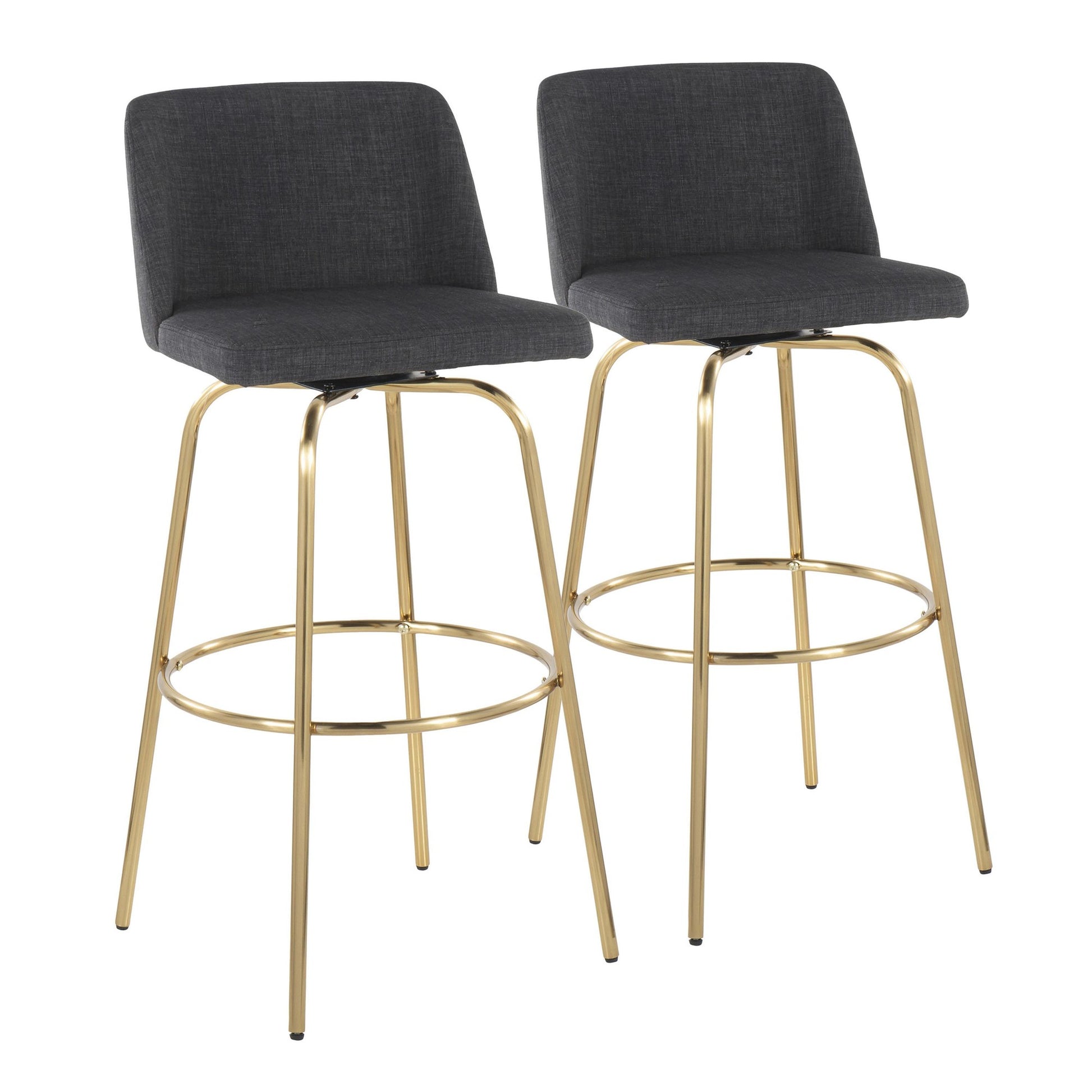 Toriano 30" Fixed-Height Barstool - Set of 2 By LumiSource - B30-TRNOFB-CLARZG2 AUBU2 | Bar Stools | Modishstore - 15