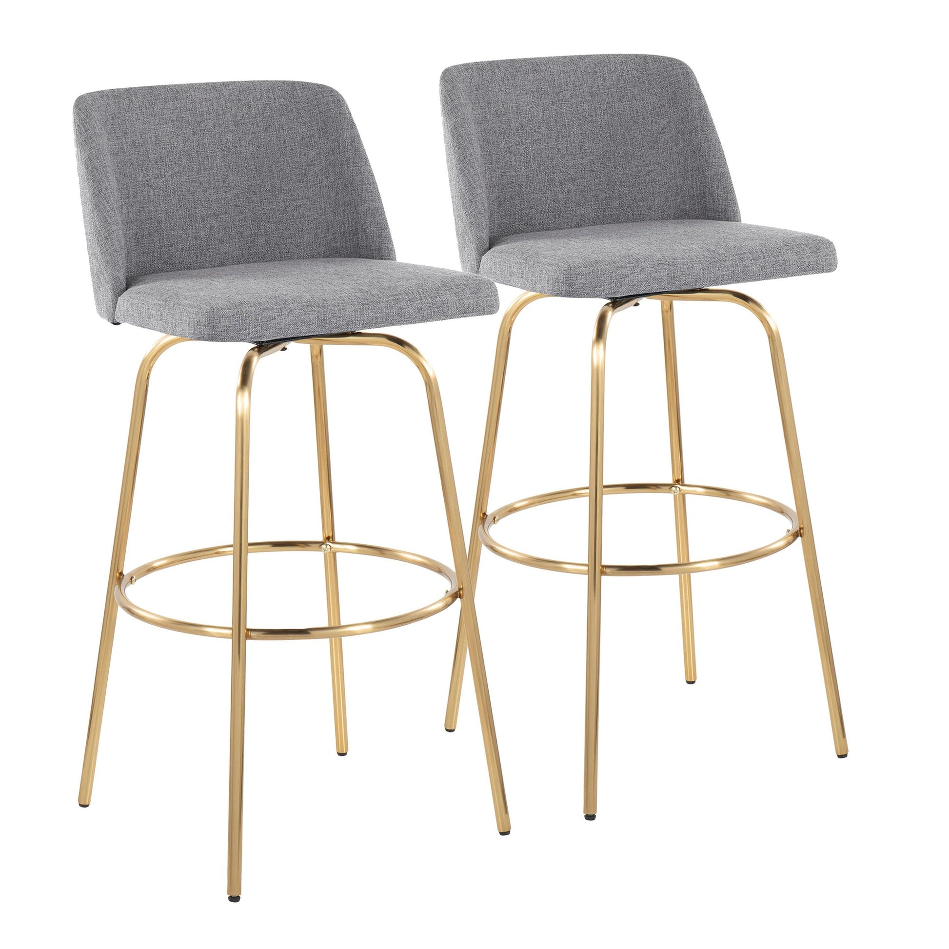 Toriano 30" Fixed-Height Barstool - Set of 2 By LumiSource - B30-TRNOFB-CLARZG2 AUBU2 | Bar Stools | Modishstore - 25