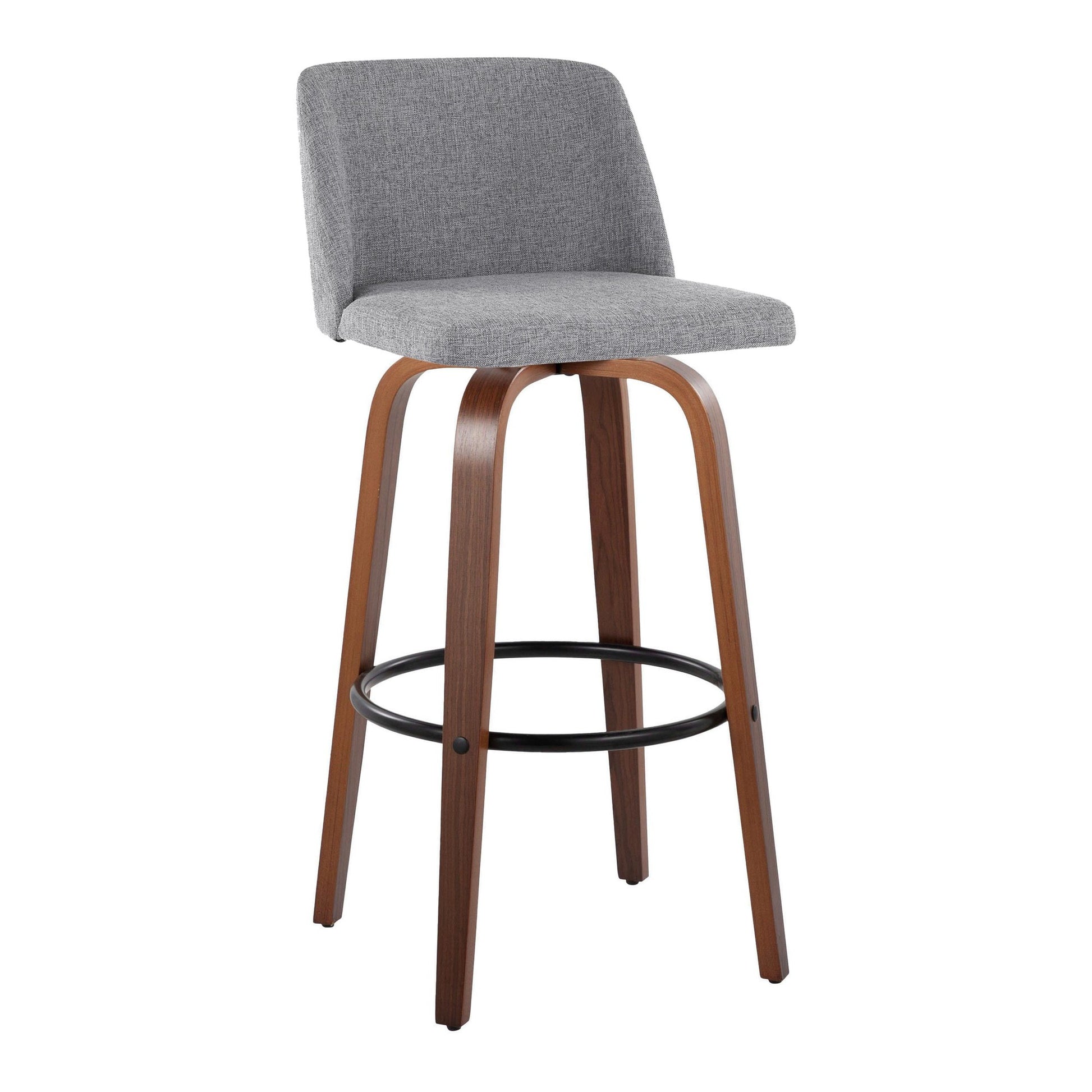 Toriano 30" Fixed-Height Barstool - Set of 2 By LumiSource - B30-TRNOFB-GRTZQ2 WLGY2 | Bar Stools | Modishstore - 6