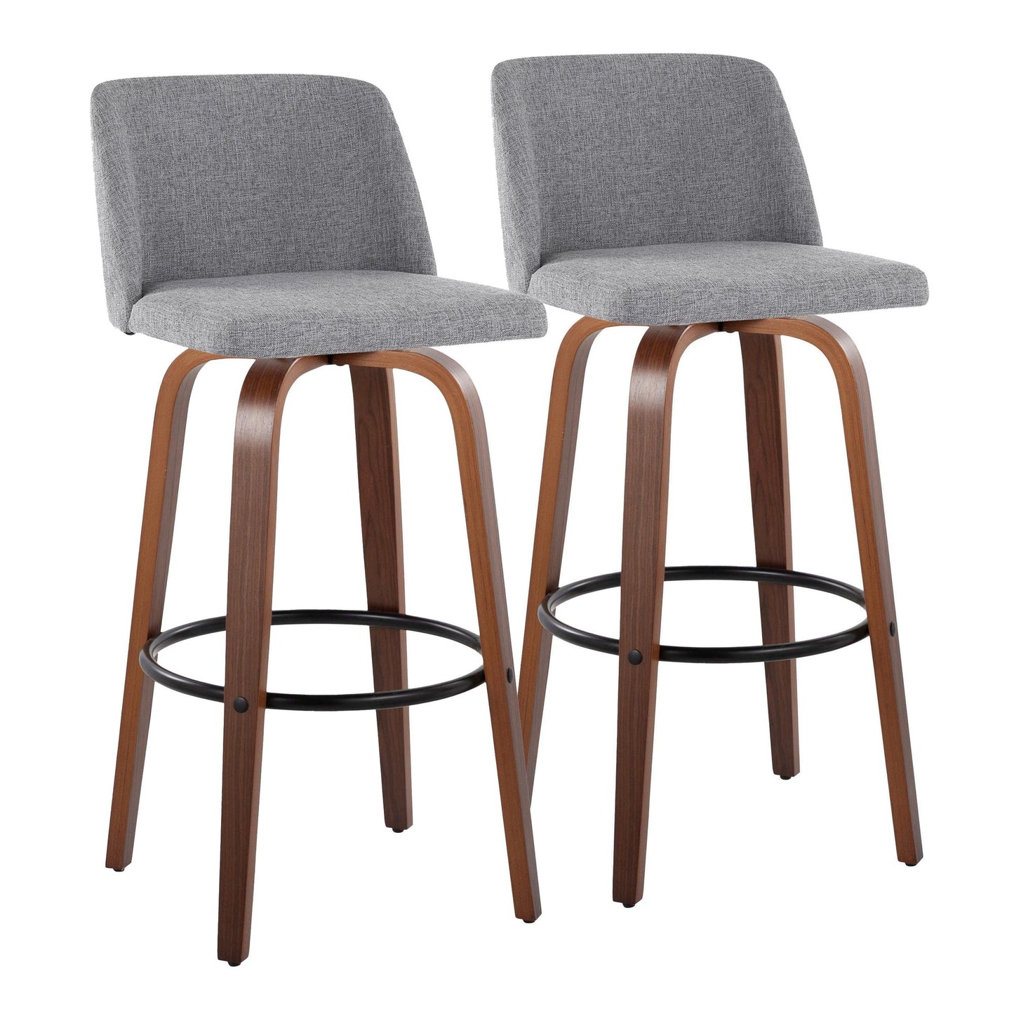 Toriano 30" Fixed-Height Barstool - Set of 2 By LumiSource - B30-TRNOFB-GRTZQ2 WLGY2 | Bar Stools | Modishstore - 5