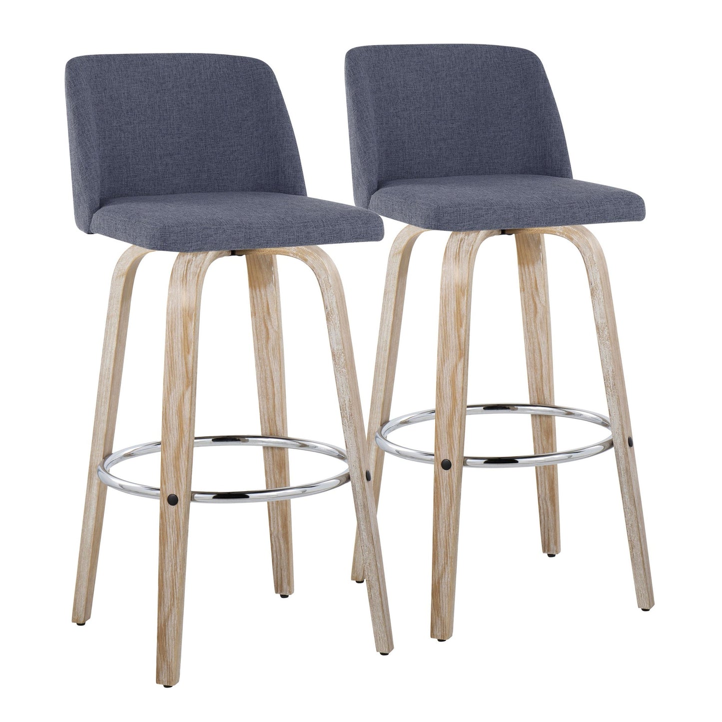 Toriano 30" Fixed-Height Barstool - Set of 2 By LumiSource - B30-TRNOFB-GRTZR2 WWBU2 | Bar Stools | Modishstore - 5