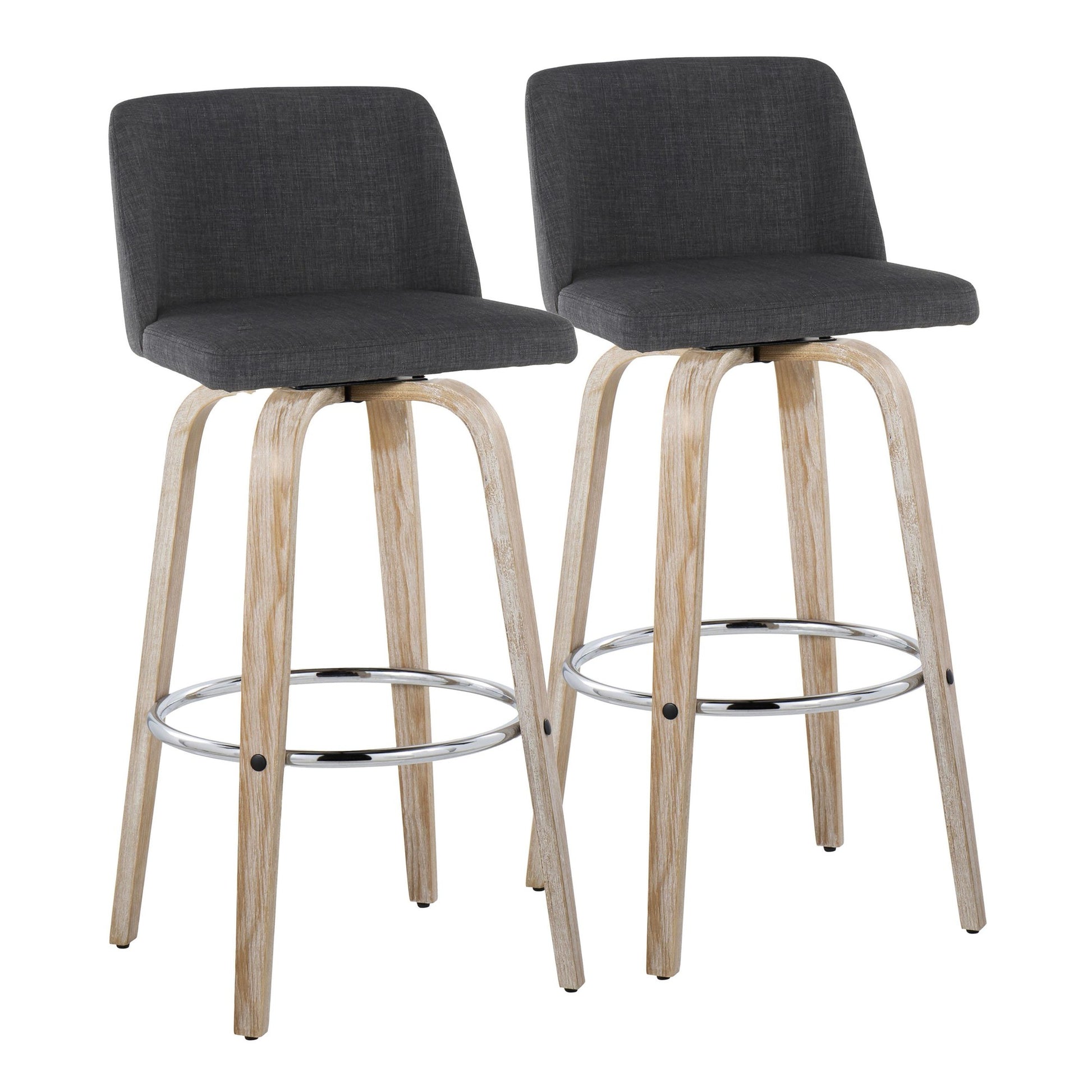 Toriano 30" Fixed-Height Barstool - Set of 2 By LumiSource - B30-TRNOFB-GRTZR2 WWBU2 | Bar Stools | Modishstore - 13