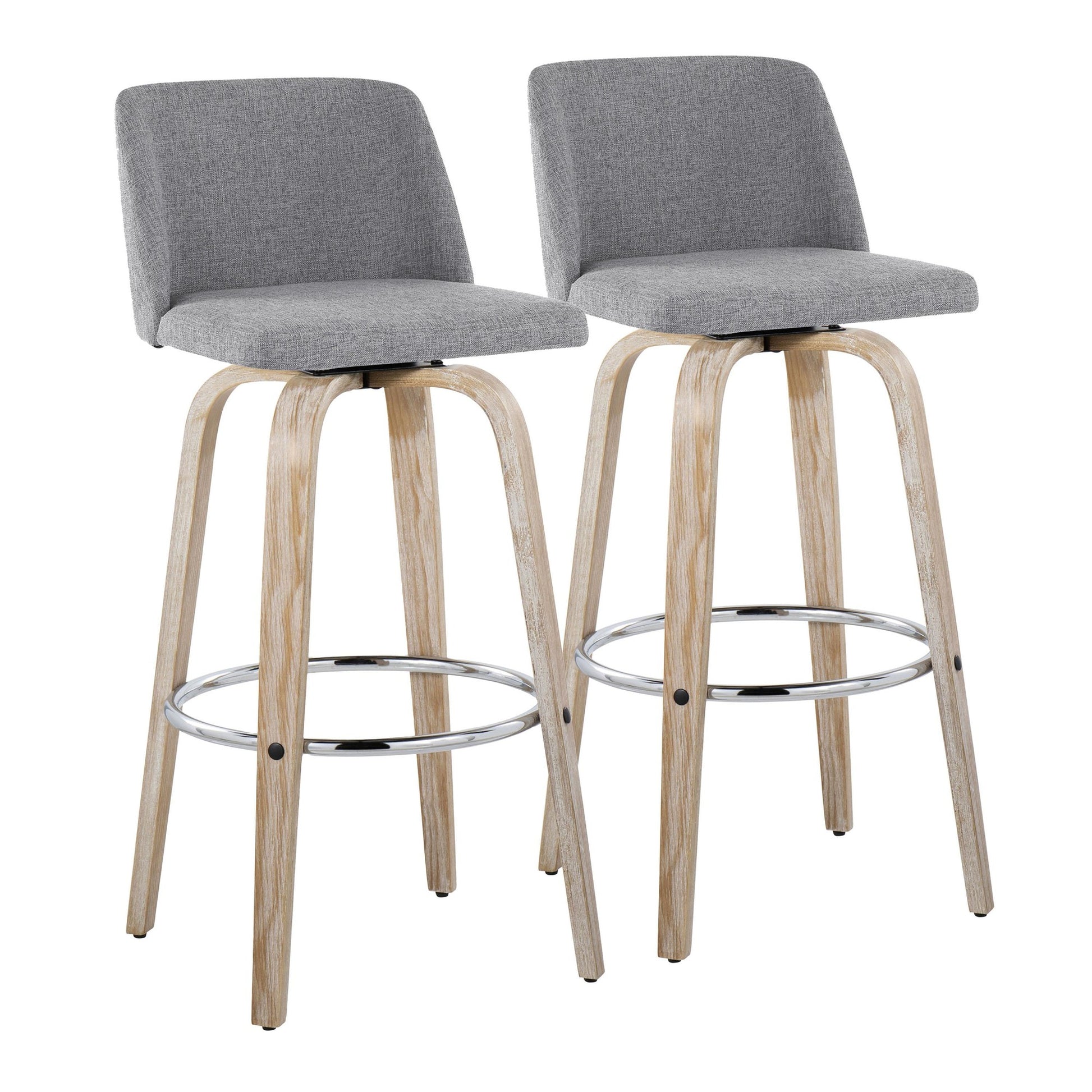 Toriano 30" Fixed-Height Barstool - Set of 2 By LumiSource - B30-TRNOFB-GRTZR2 WWBU2 | Bar Stools | Modishstore - 23