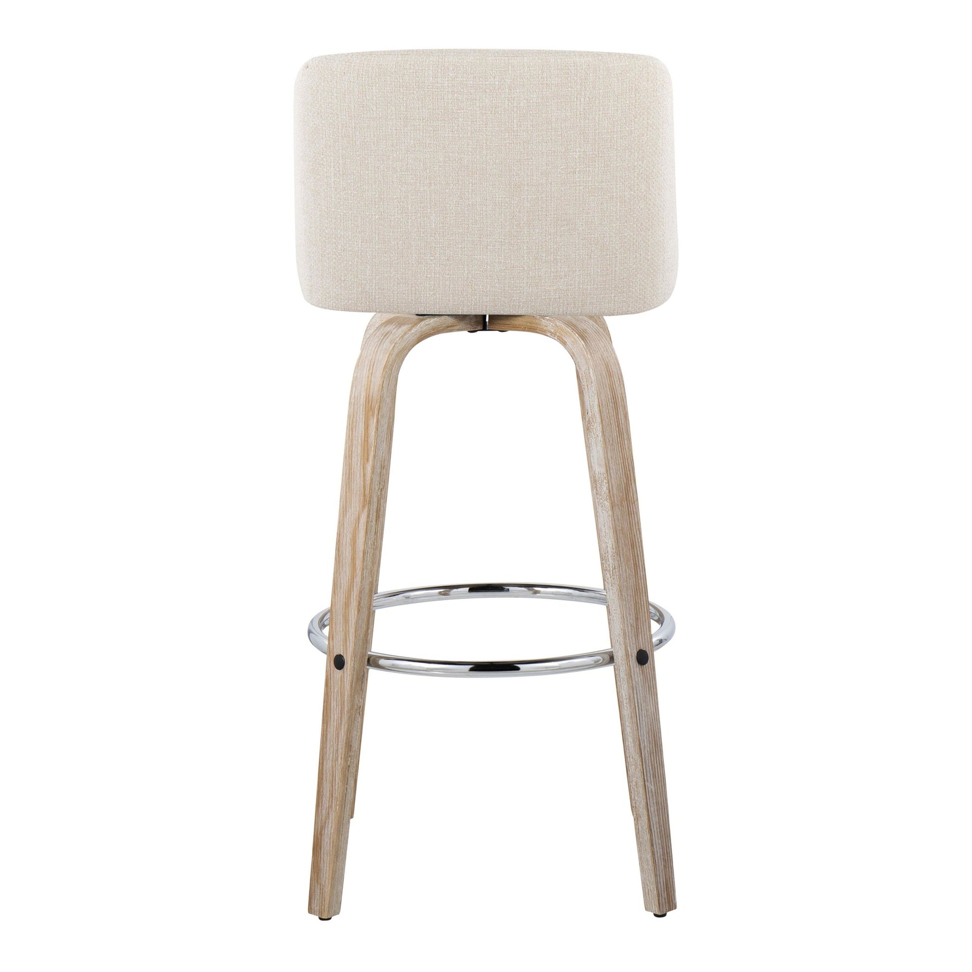 Toriano 30" Fixed-Height Barstool - Set of 2 By LumiSource - B30-TRNOFB-GRTZR2 WWNCR2 | Bar Stools | Modishstore - 10