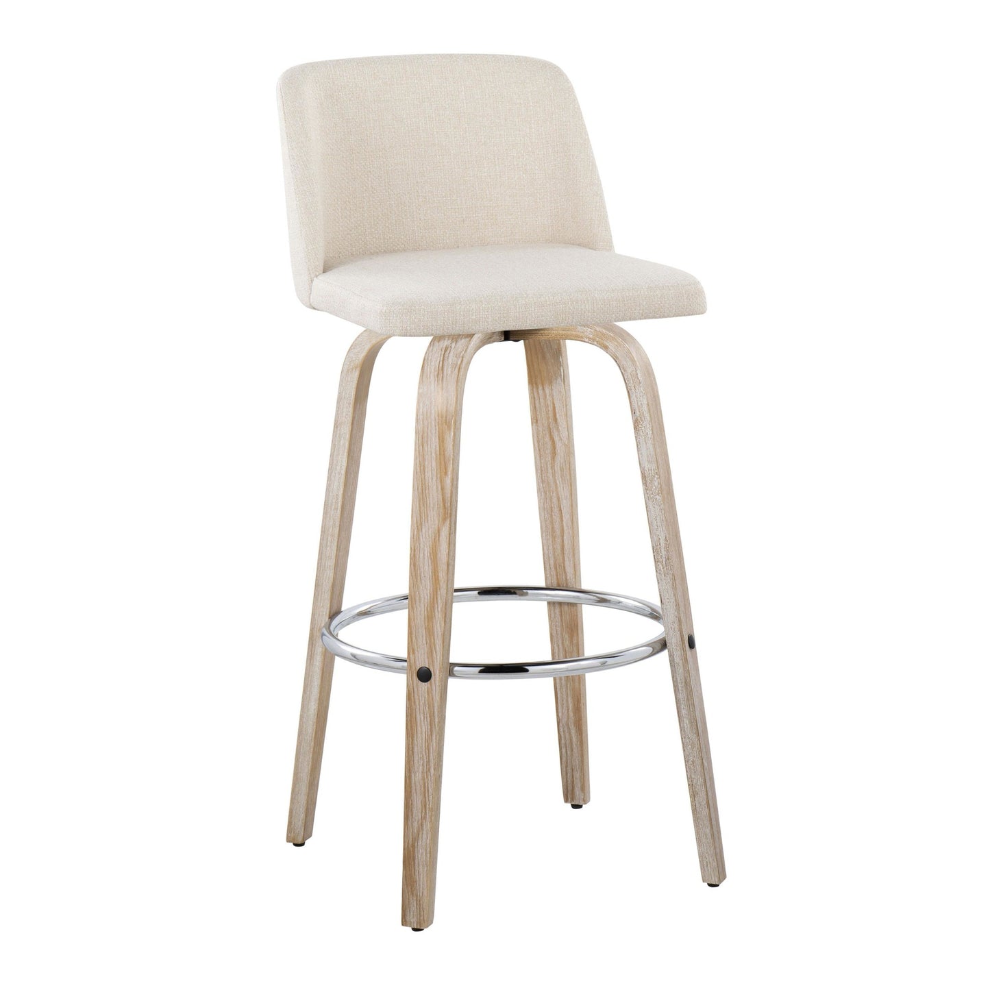 Toriano 30" Fixed-Height Barstool - Set of 2 By LumiSource - B30-TRNOFB-GRTZR2 WWNCR2 | Bar Stools | Modishstore - 6