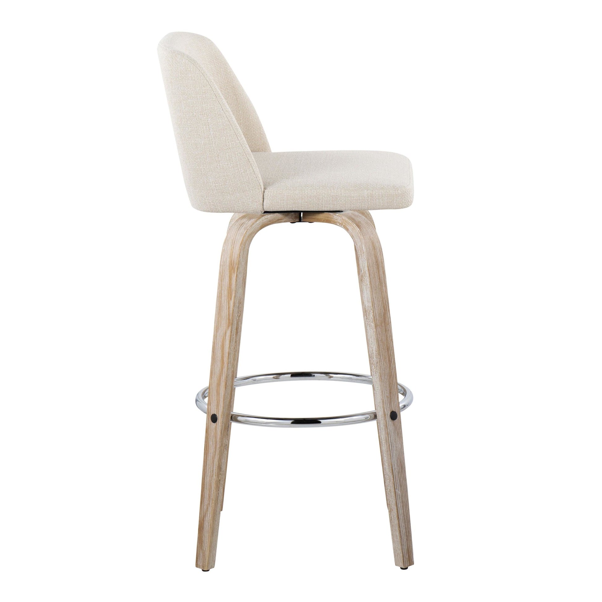 Toriano 30" Fixed-Height Barstool - Set of 2 By LumiSource - B30-TRNOFB-GRTZR2 WWNCR2 | Bar Stools | Modishstore - 7