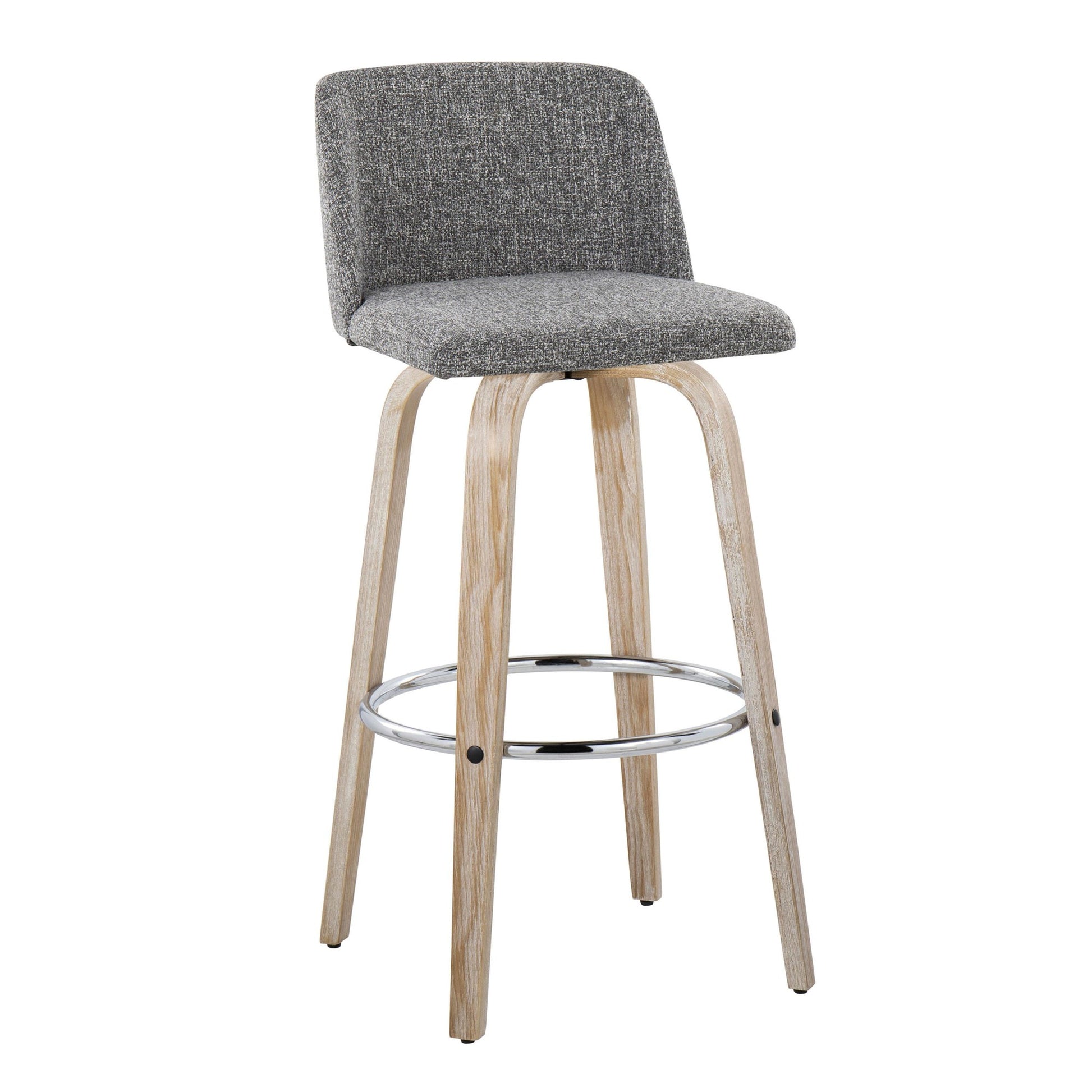 Toriano 30" Fixed-Height Barstool - Set of 2 By LumiSource - B30-TRNOFB-GRTZR2 WWNCR2 | Bar Stools | Modishstore - 16