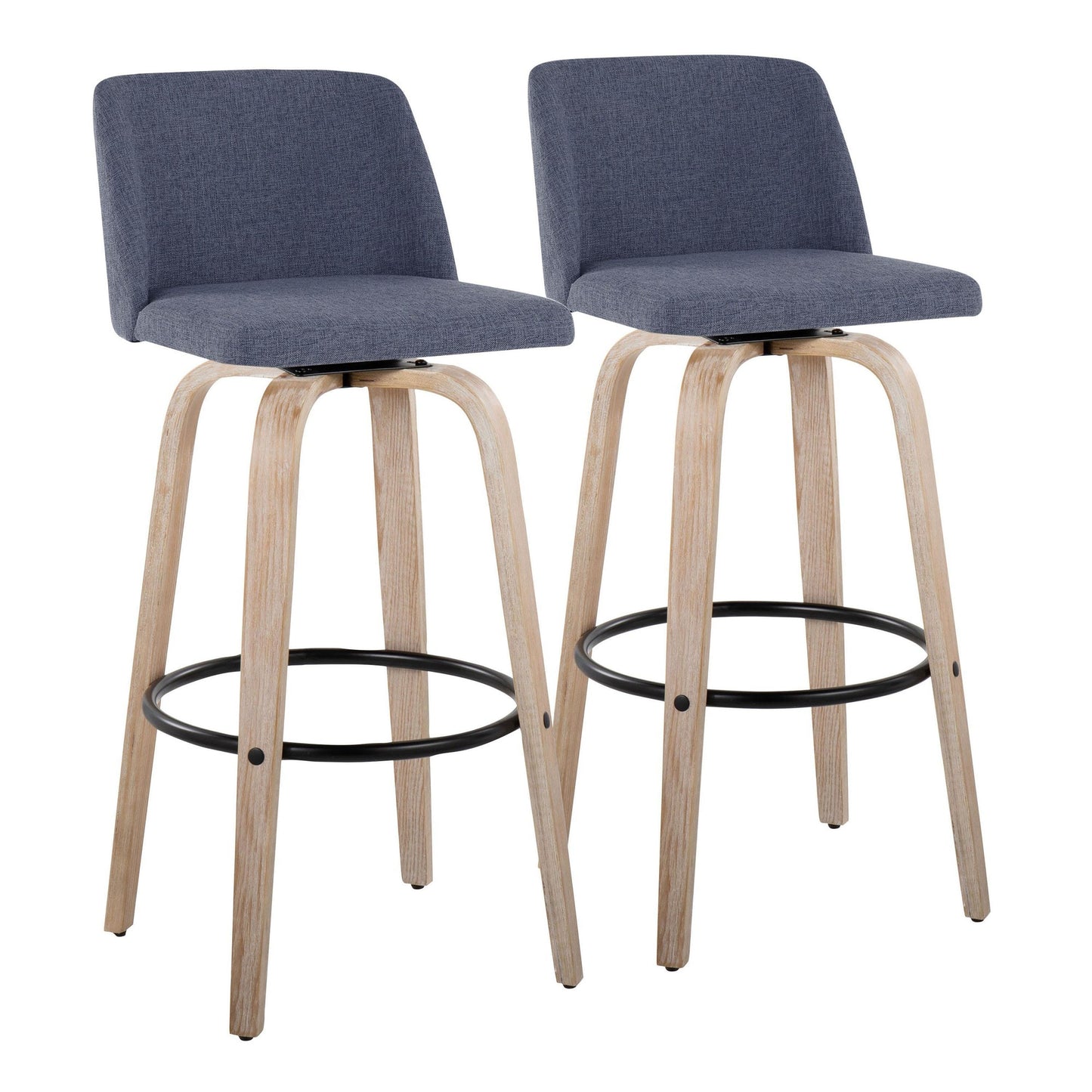 Toriano 30" Fixed-Height Barstool - Set of 2 By LumiSource - B30-TRNOFB-GRTZQ2 WWBU2 | Bar Stools | Modishstore - 8