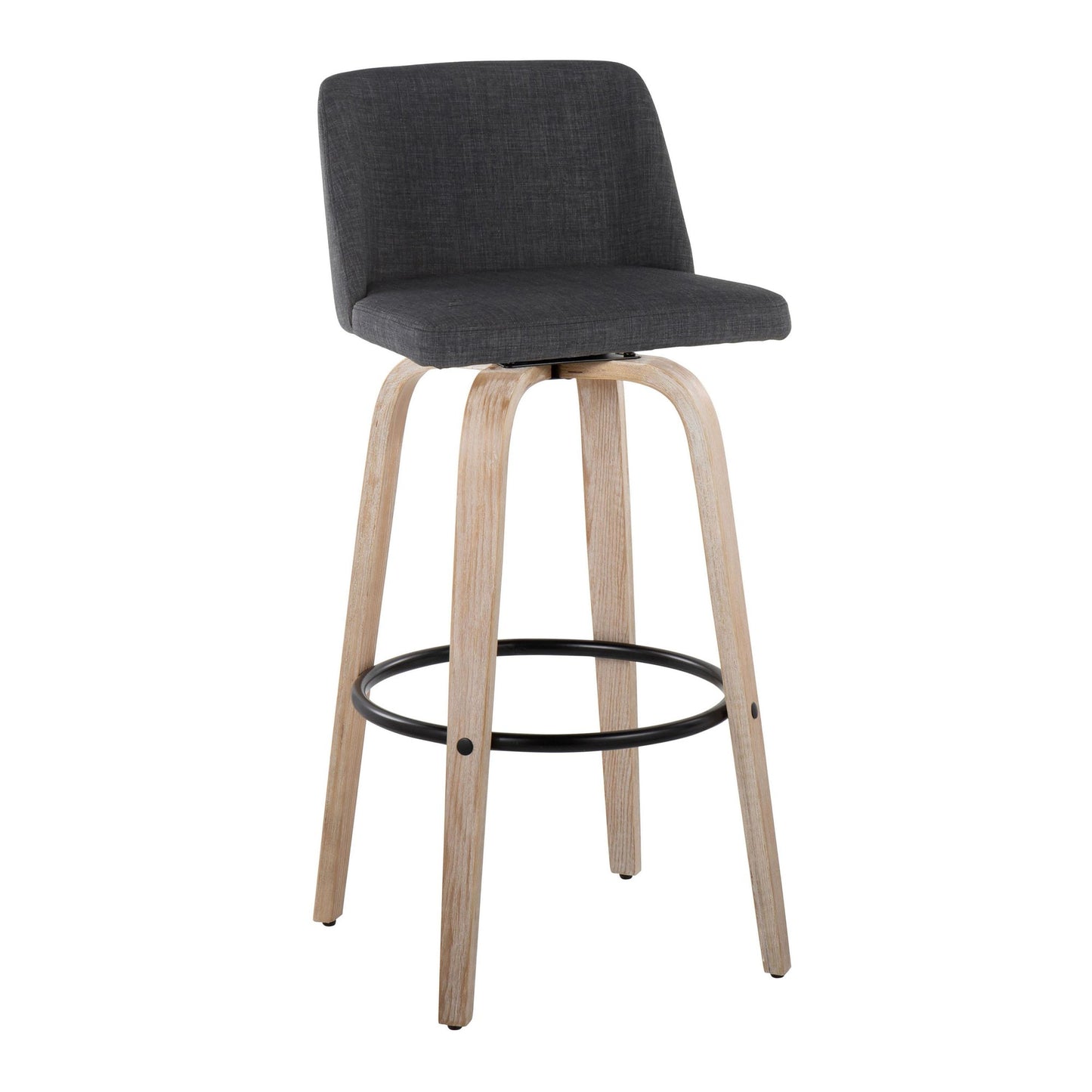 Toriano 30" Fixed-Height Barstool - Set of 2 By LumiSource - B30-TRNOFB-GRTZQ2 WWBU2 | Bar Stools | Modishstore - 12