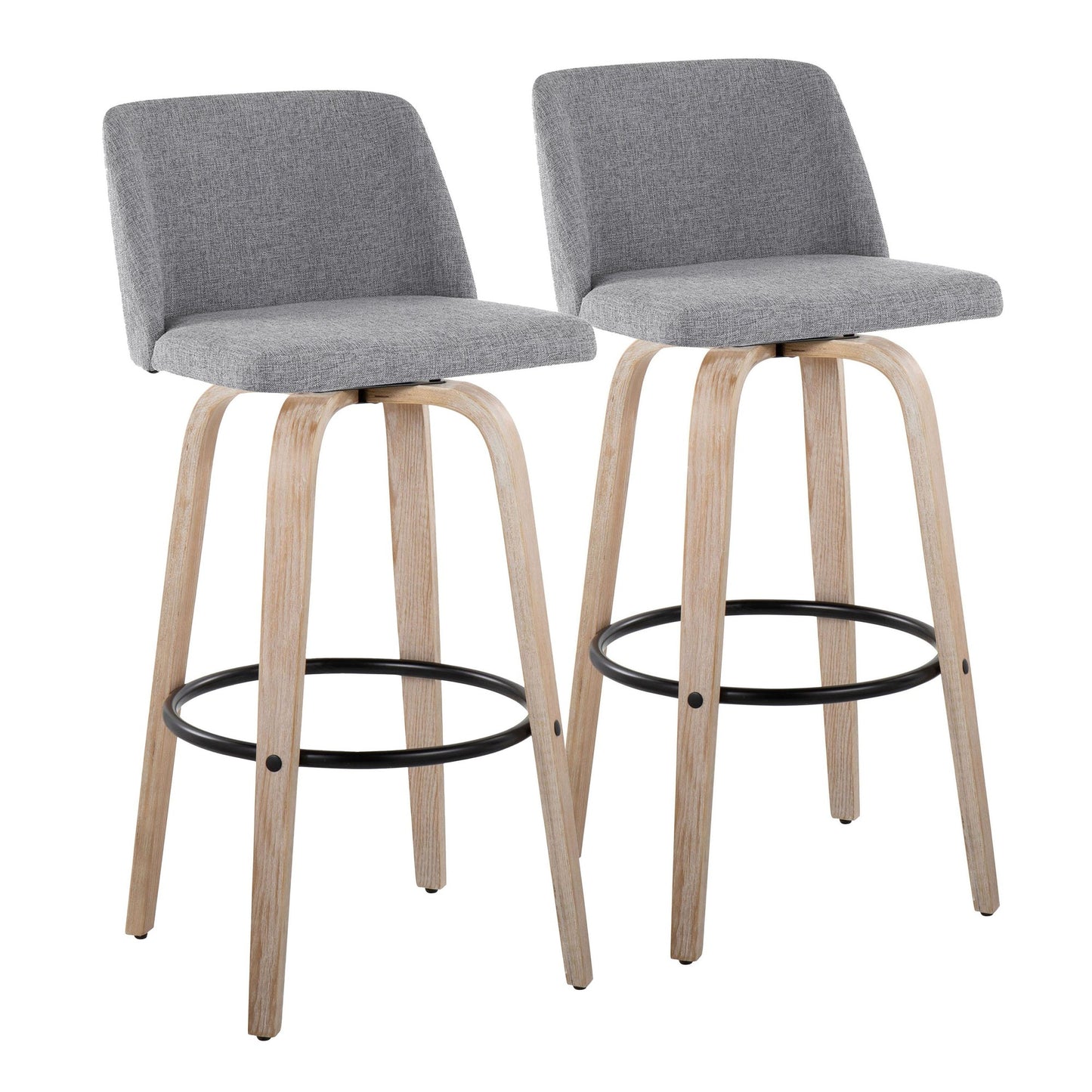 Toriano 30" Fixed-Height Barstool - Set of 2 By LumiSource - B30-TRNOFB-GRTZQ2 WWBU2 | Bar Stools | Modishstore - 22