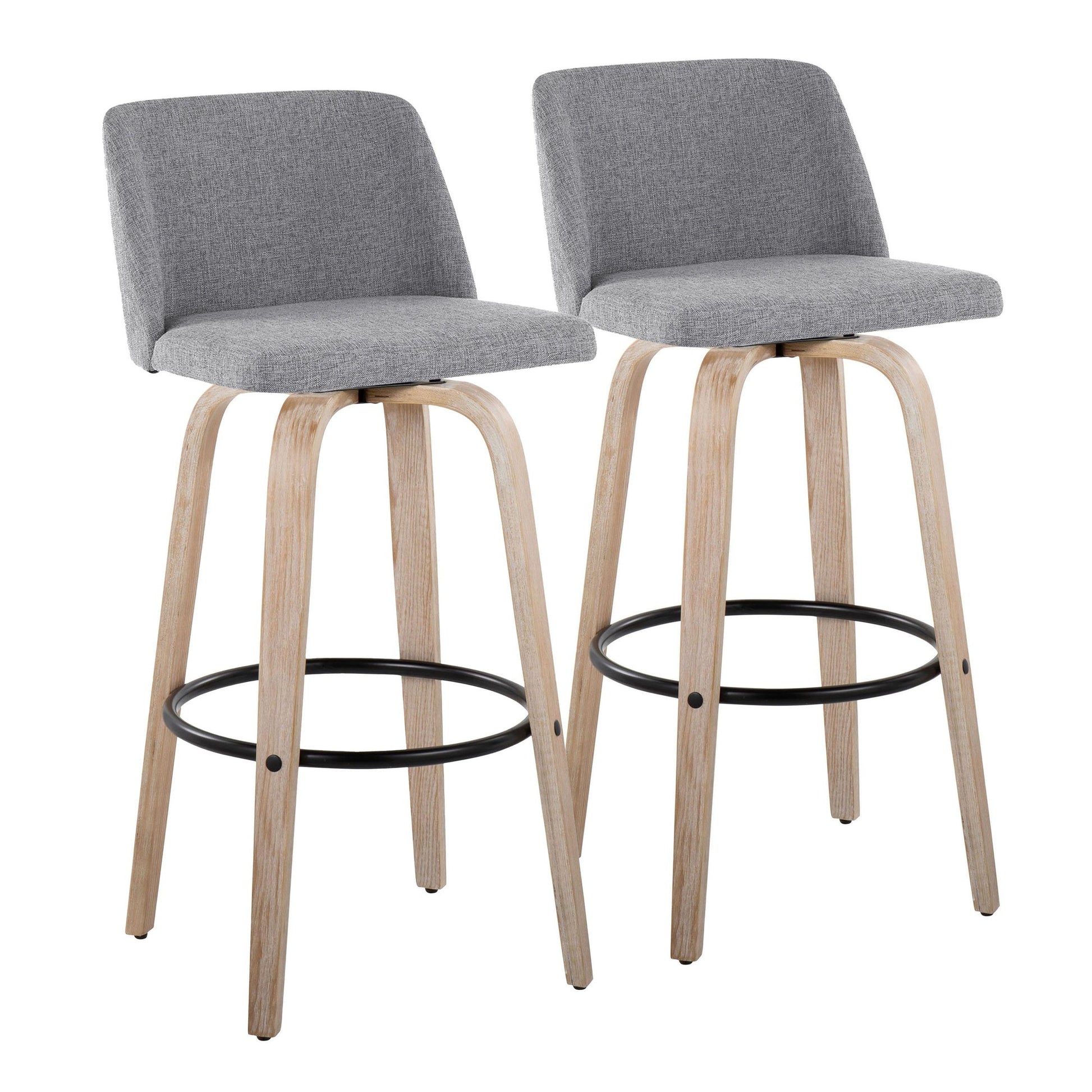 Toriano 30" Fixed-Height Barstool - Set of 2 By LumiSource - B30-TRNOFB-GRTZQ2 WWBU2 | Bar Stools | Modishstore - 22