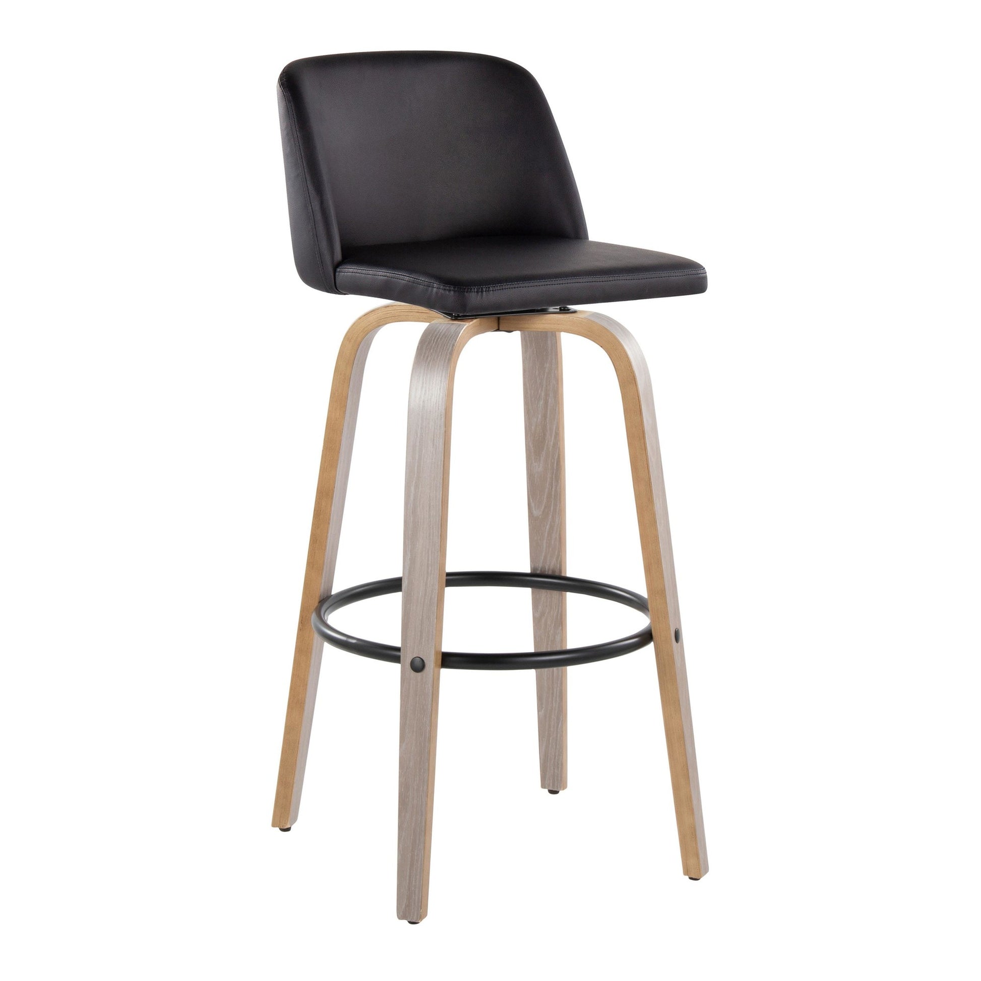 Toriano 30" Fixed-Height Barstool - Set of 2 By LumiSource - B30-TRNOPU-GRTZQ2 LGYBK2 | Bar Stools | Modishstore - 6