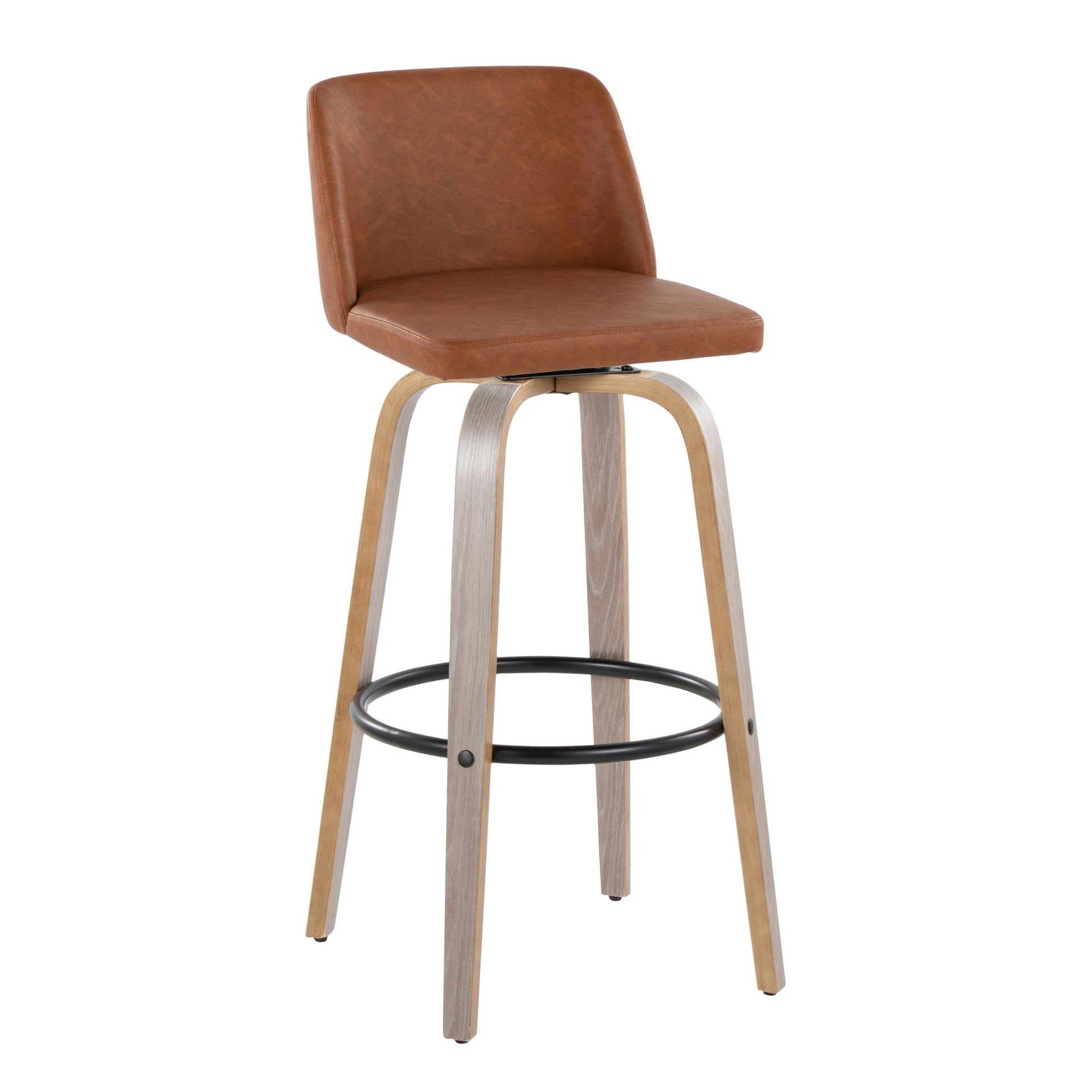 Toriano 30" Fixed-Height Barstool - Set of 2 By LumiSource - B30-TRNOPU-GRTZQ2 LGYBK2 | Bar Stools | Modishstore - 16