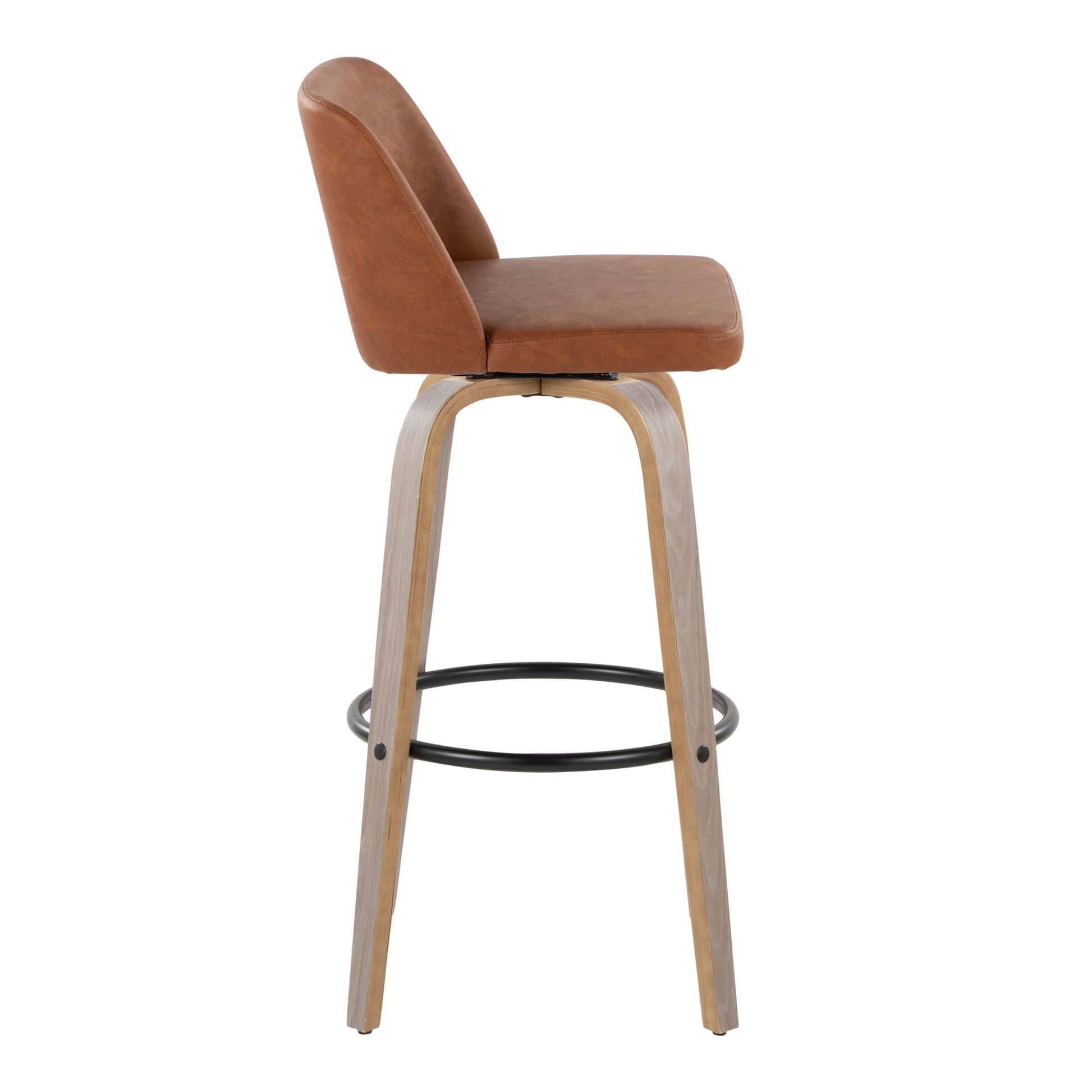 Toriano 30" Fixed-Height Barstool - Set of 2 By LumiSource - B30-TRNOPU-GRTZQ2 LGYBK2 | Bar Stools | Modishstore - 17