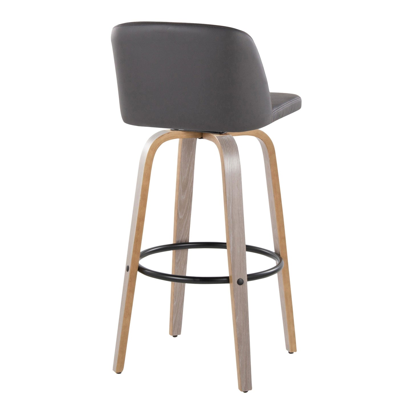 Toriano 30" Fixed-Height Barstool - Set of 2 By LumiSource - B30-TRNOPU-GRTZQ2 LGYBK2 | Bar Stools | Modishstore - 28