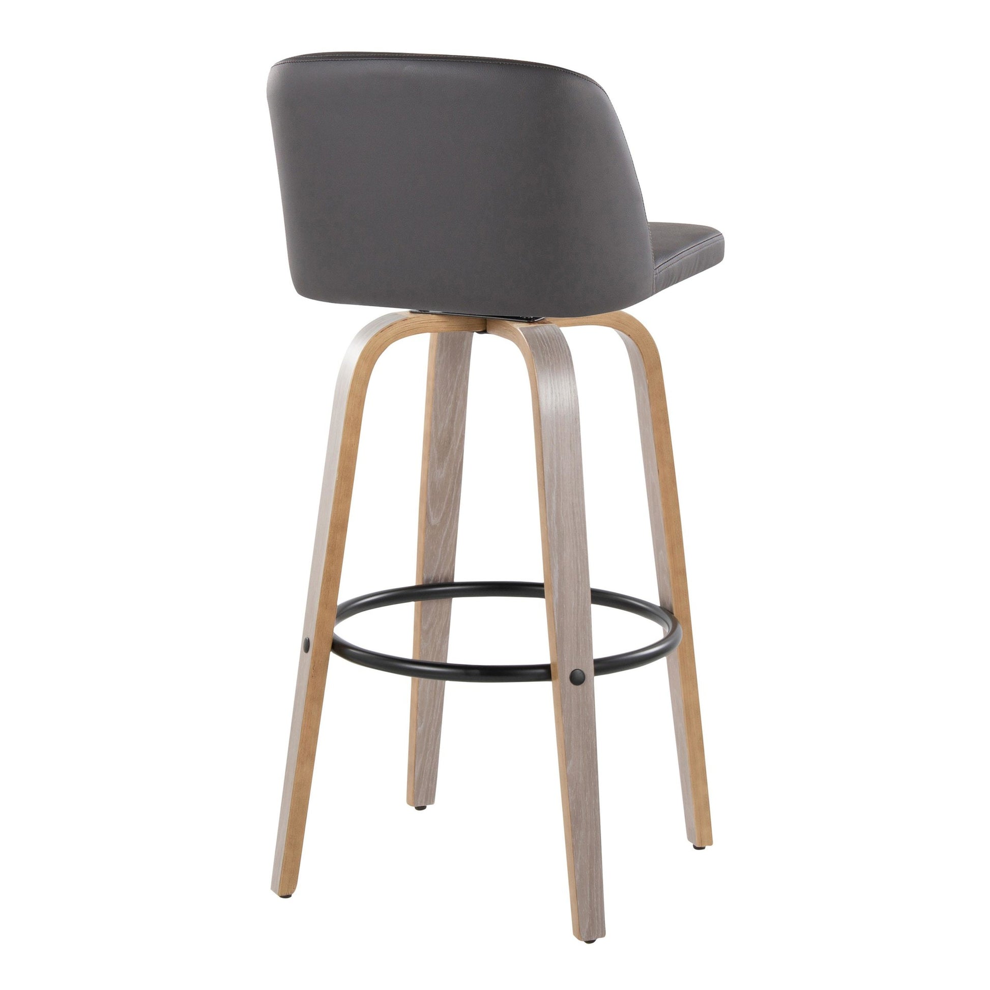 Toriano 30" Fixed-Height Barstool - Set of 2 By LumiSource - B30-TRNOPU-GRTZQ2 LGYBK2 | Bar Stools | Modishstore - 28