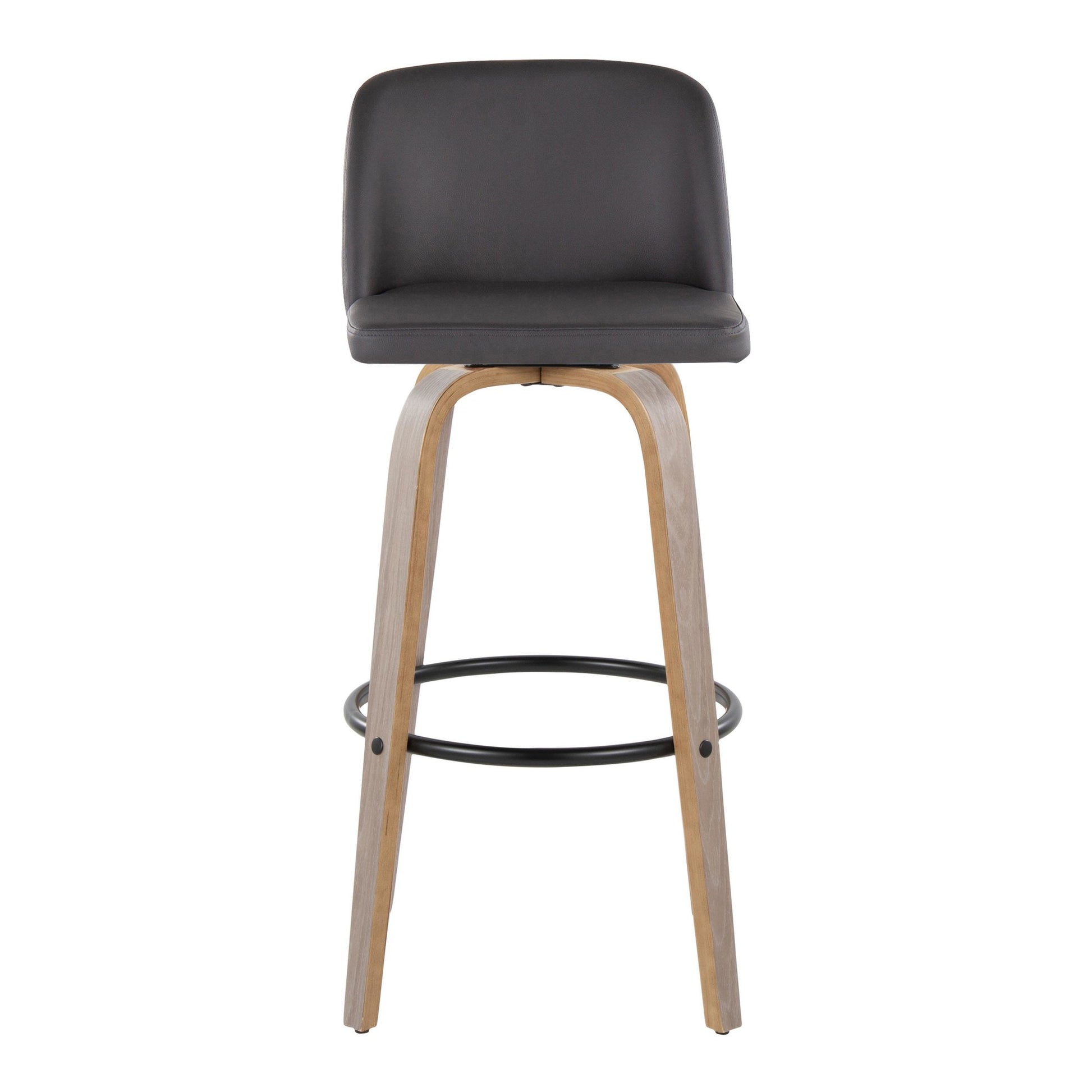 Toriano 30" Fixed-Height Barstool - Set of 2 By LumiSource - B30-TRNOPU-GRTZQ2 LGYBK2 | Bar Stools | Modishstore - 29