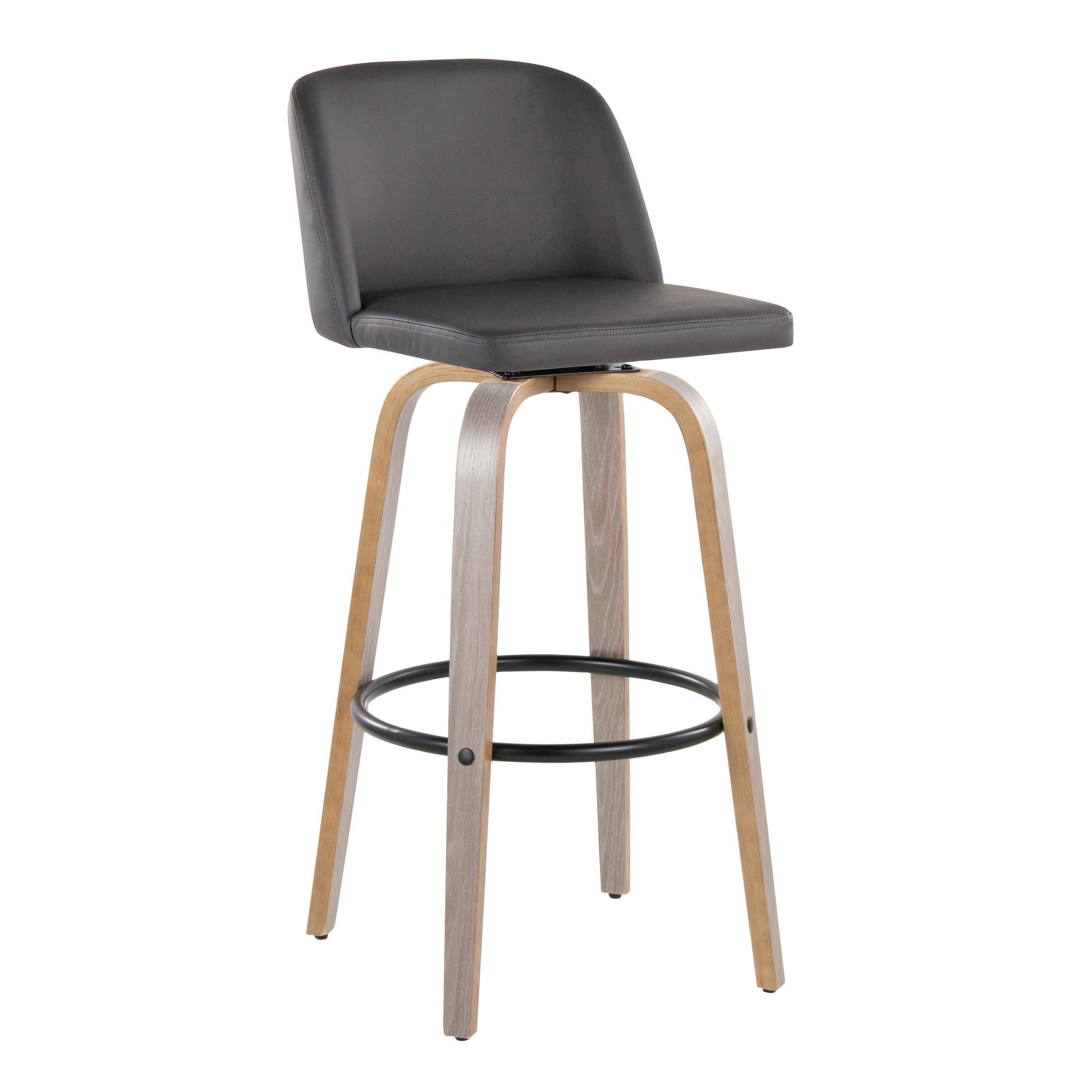 Toriano 30" Fixed-Height Barstool - Set of 2 By LumiSource - B30-TRNOPU-GRTZQ2 LGYBK2 | Bar Stools | Modishstore - 26