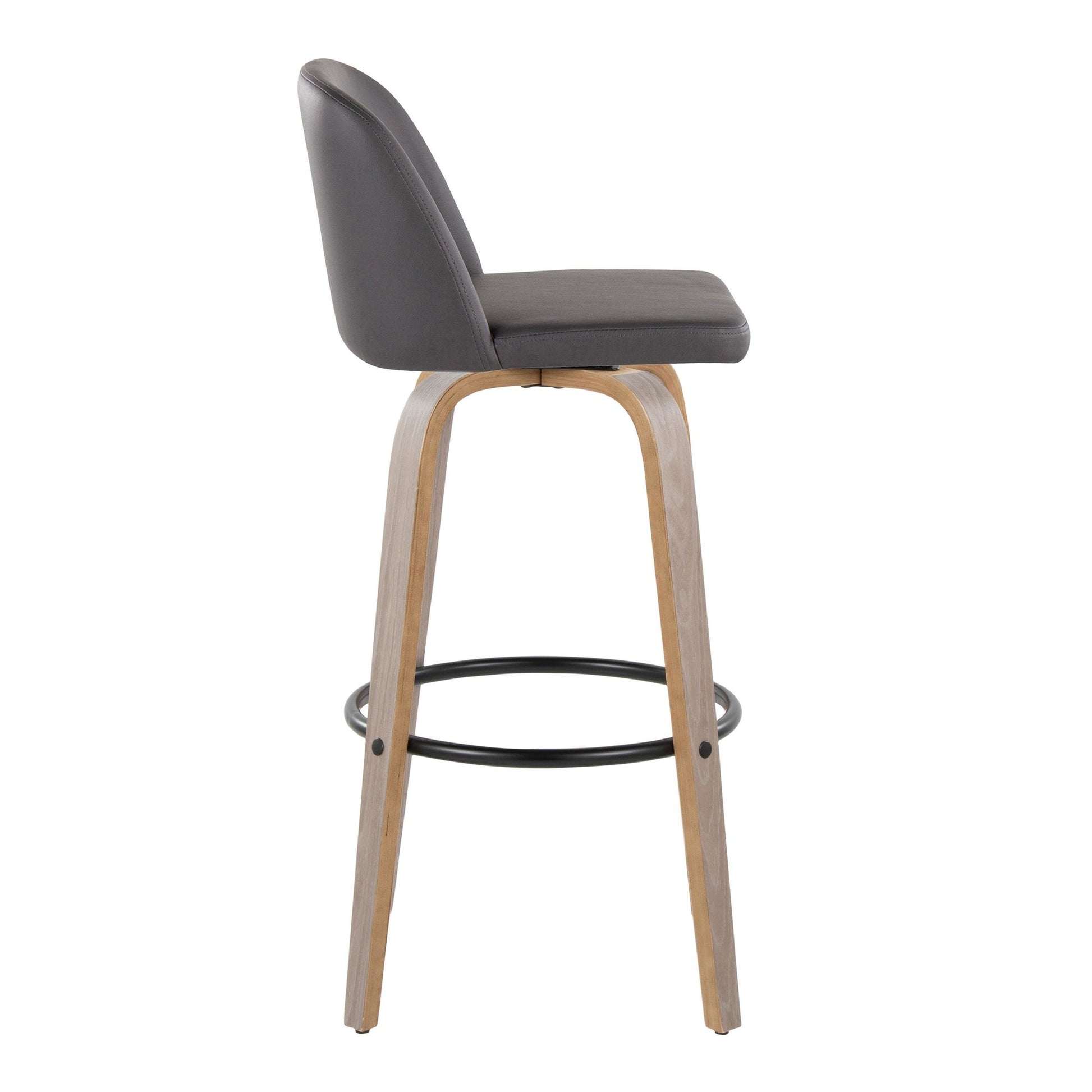 Toriano 30" Fixed-Height Barstool - Set of 2 By LumiSource - B30-TRNOPU-GRTZQ2 LGYBK2 | Bar Stools | Modishstore - 27