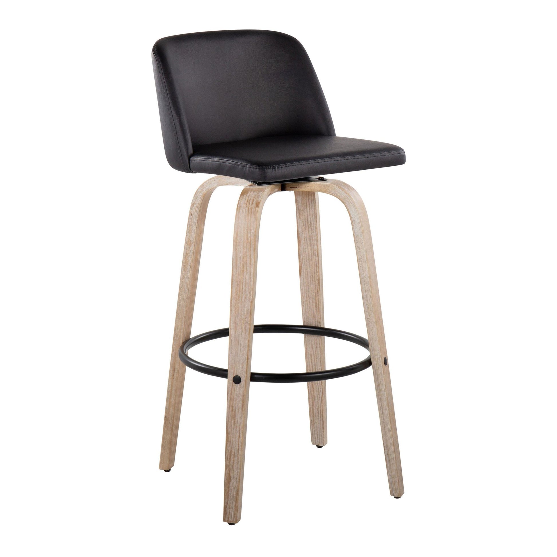 Toriano 30" Fixed-Height Barstool - Set of 2 By LumiSource - B30-TRNOPU-GRTZQ2 WWBK2 | Bar Stools | Modishstore - 6