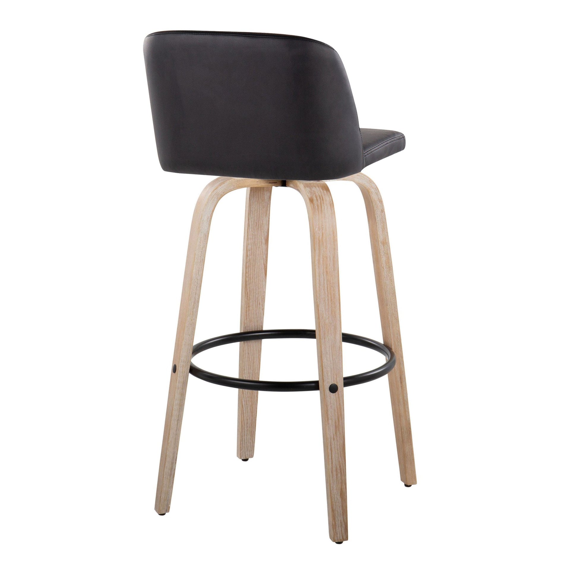 Toriano 30" Fixed-Height Barstool - Set of 2 By LumiSource - B30-TRNOPU-GRTZQ2 WWBK2 | Bar Stools | Modishstore - 8