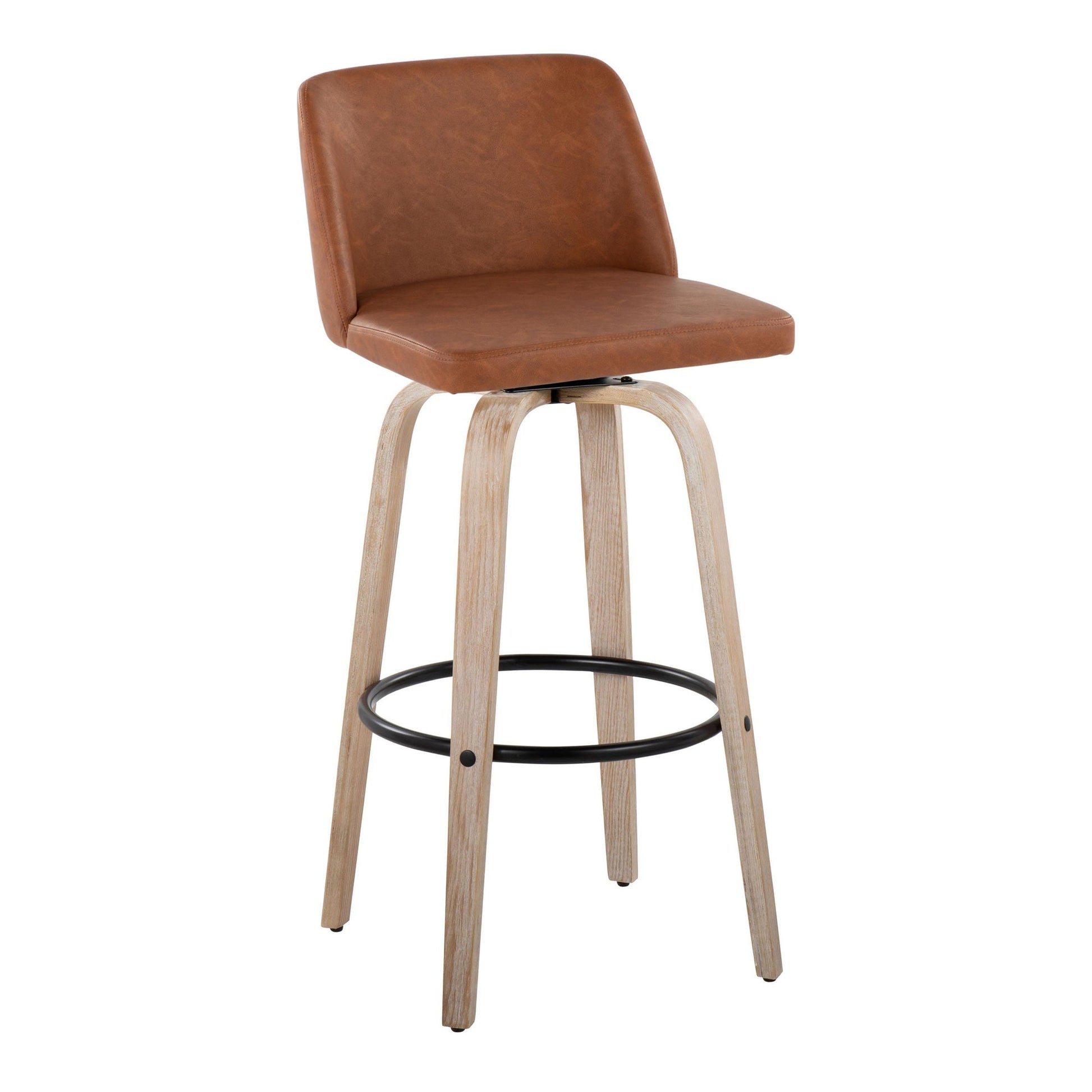 Toriano 30" Fixed-Height Barstool - Set of 2 By LumiSource - B30-TRNOPU-GRTZQ2 WWBK2 | Bar Stools | Modishstore - 16