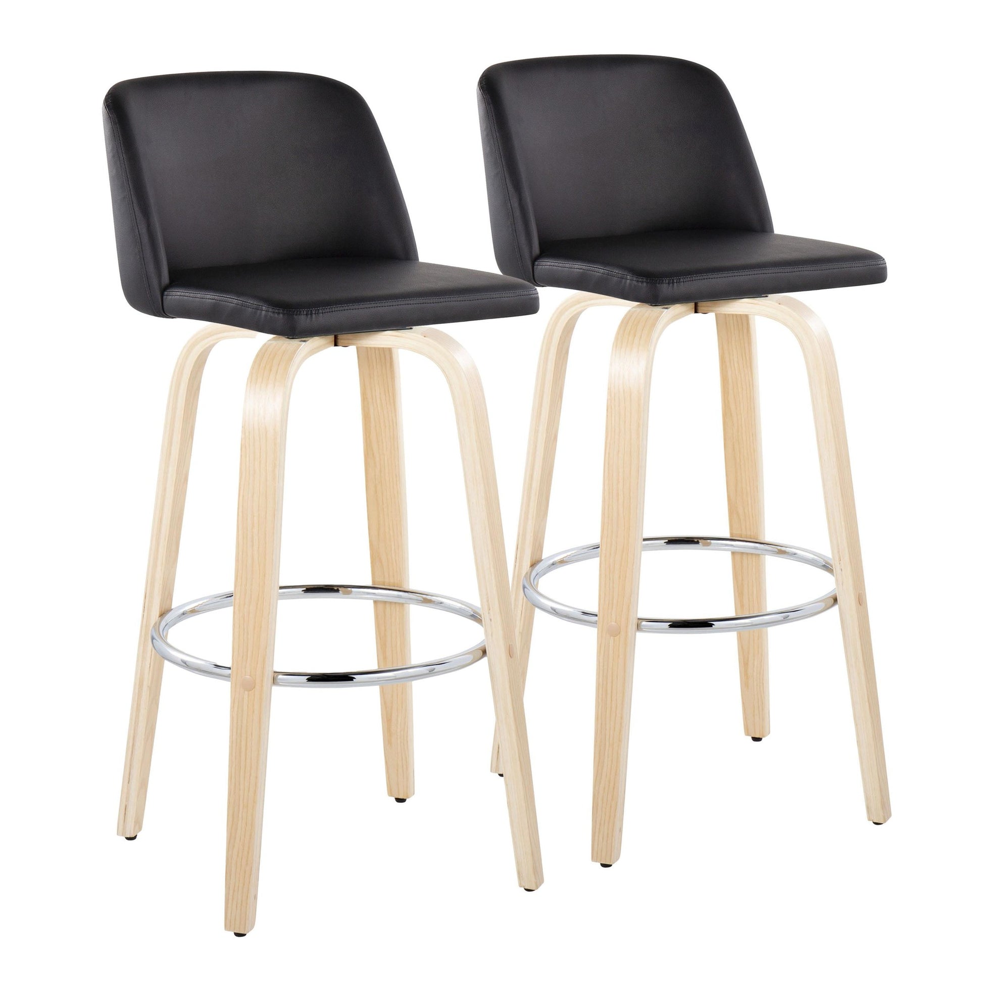 Toriano 30" Fixed-Height Barstool - Set of 2 By LumiSource - B30-TRNOPU-GRTZR2 NABK2 | Bar Stools | Modishstore - 5