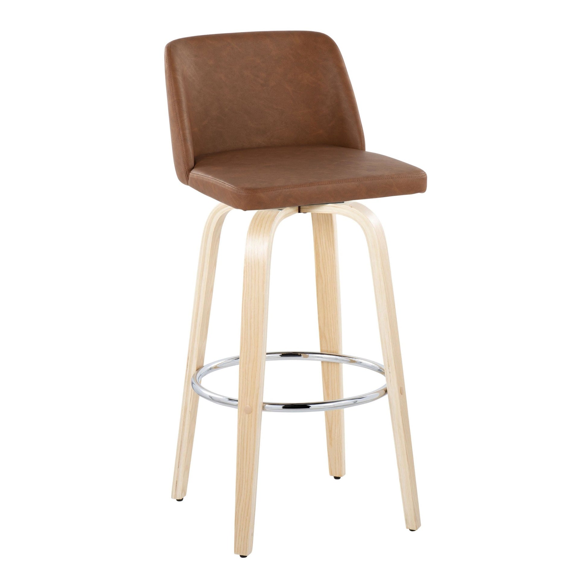 Toriano 30" Fixed-Height Barstool - Set of 2 By LumiSource - B30-TRNOPU-GRTZR2 NABK2 | Bar Stools | Modishstore - 16