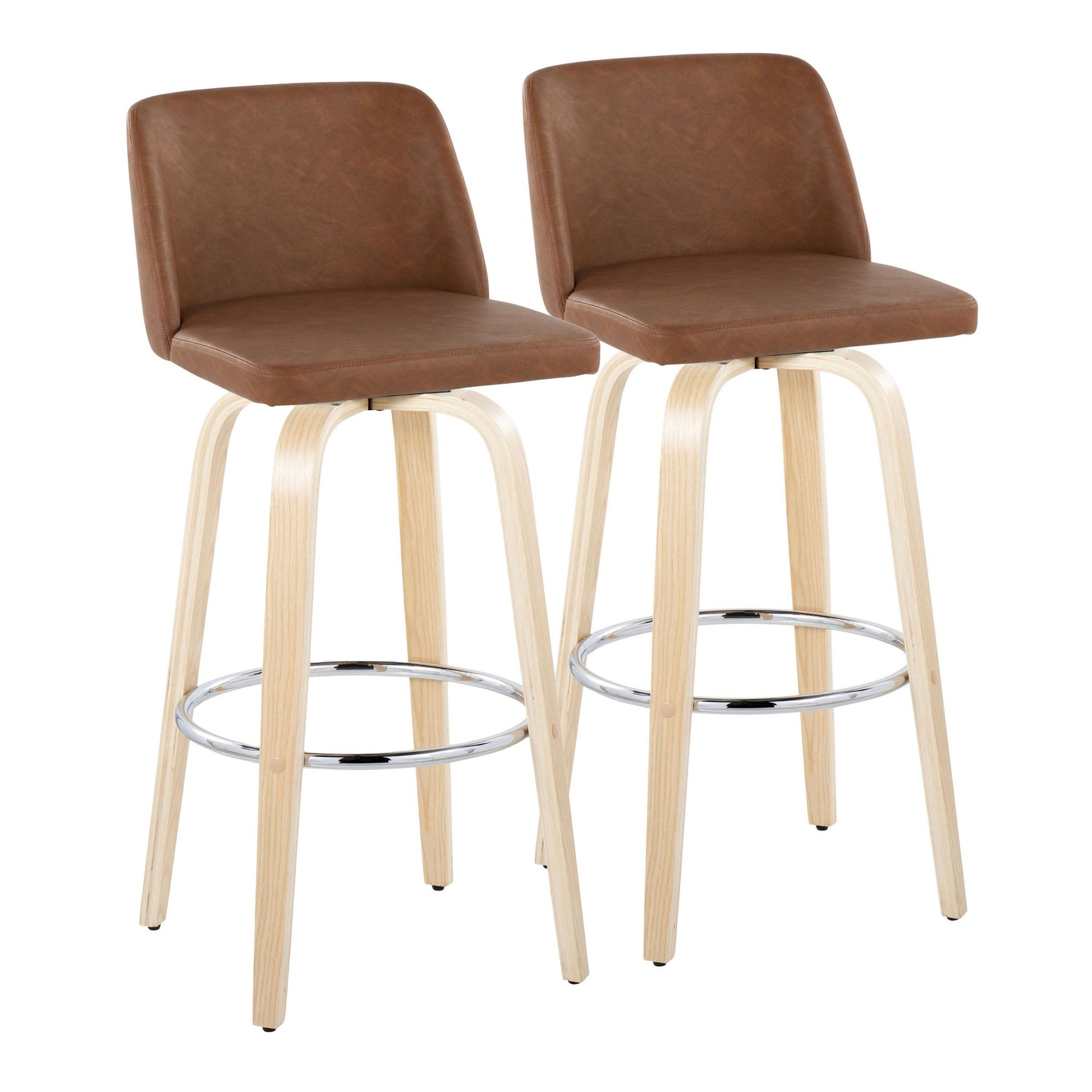 Toriano 30" Fixed-Height Barstool - Set of 2 By LumiSource - B30-TRNOPU-GRTZR2 NABK2 | Bar Stools | Modishstore - 15