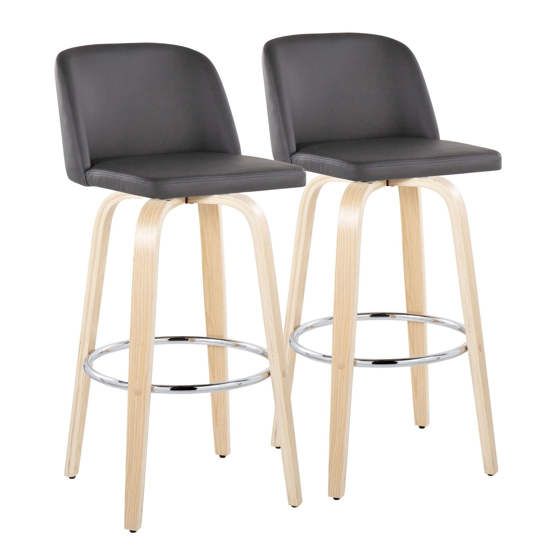 Toriano 30" Fixed-Height Barstool - Set of 2 By LumiSource - B30-TRNOPU-GRTZR2 NABK2 | Bar Stools | Modishstore - 25