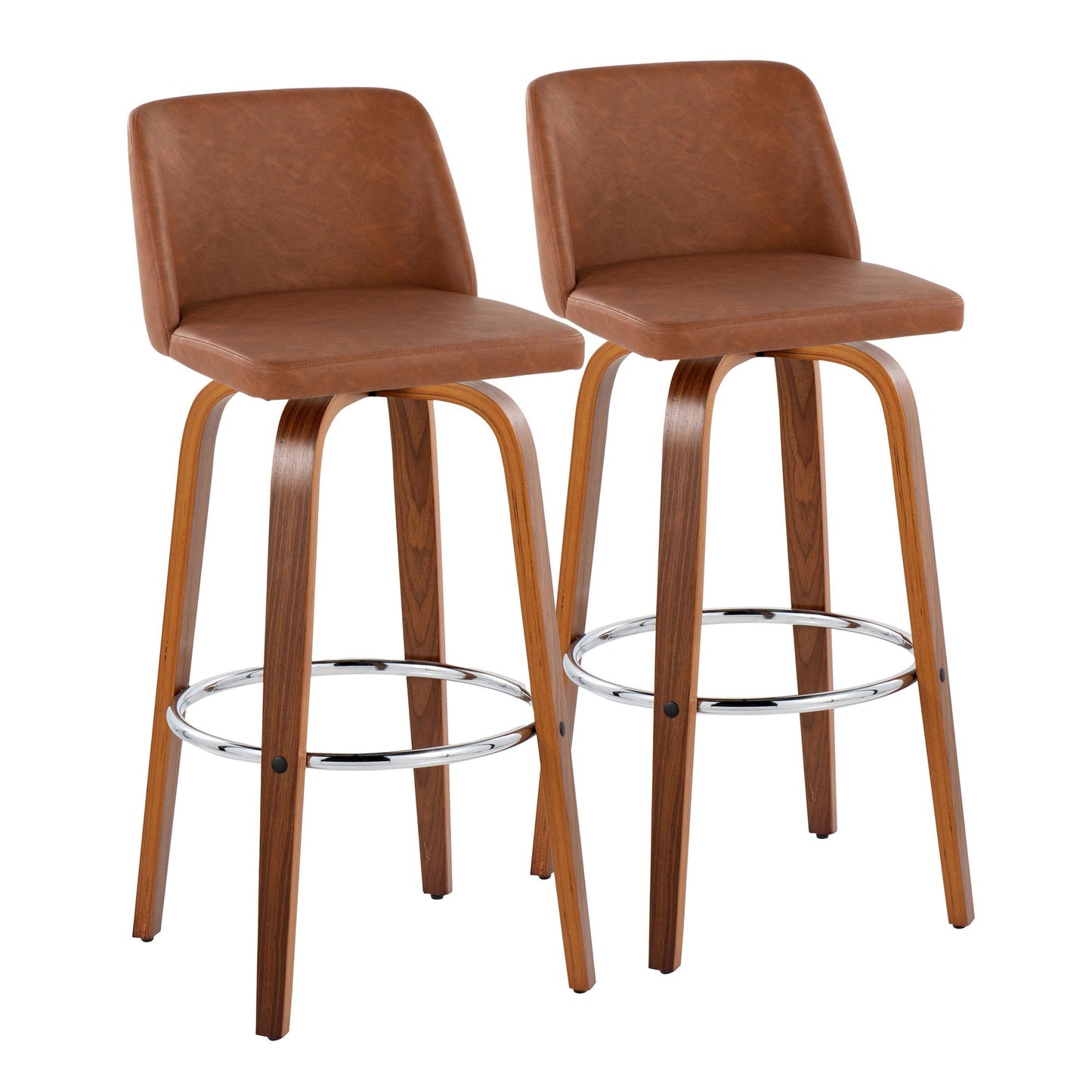 Toriano 30" Fixed-Height Barstool - Set of 2 By LumiSource - B30-TRNOPU-GRTZR2 WLBK2 | Bar Stools | Modishstore - 15