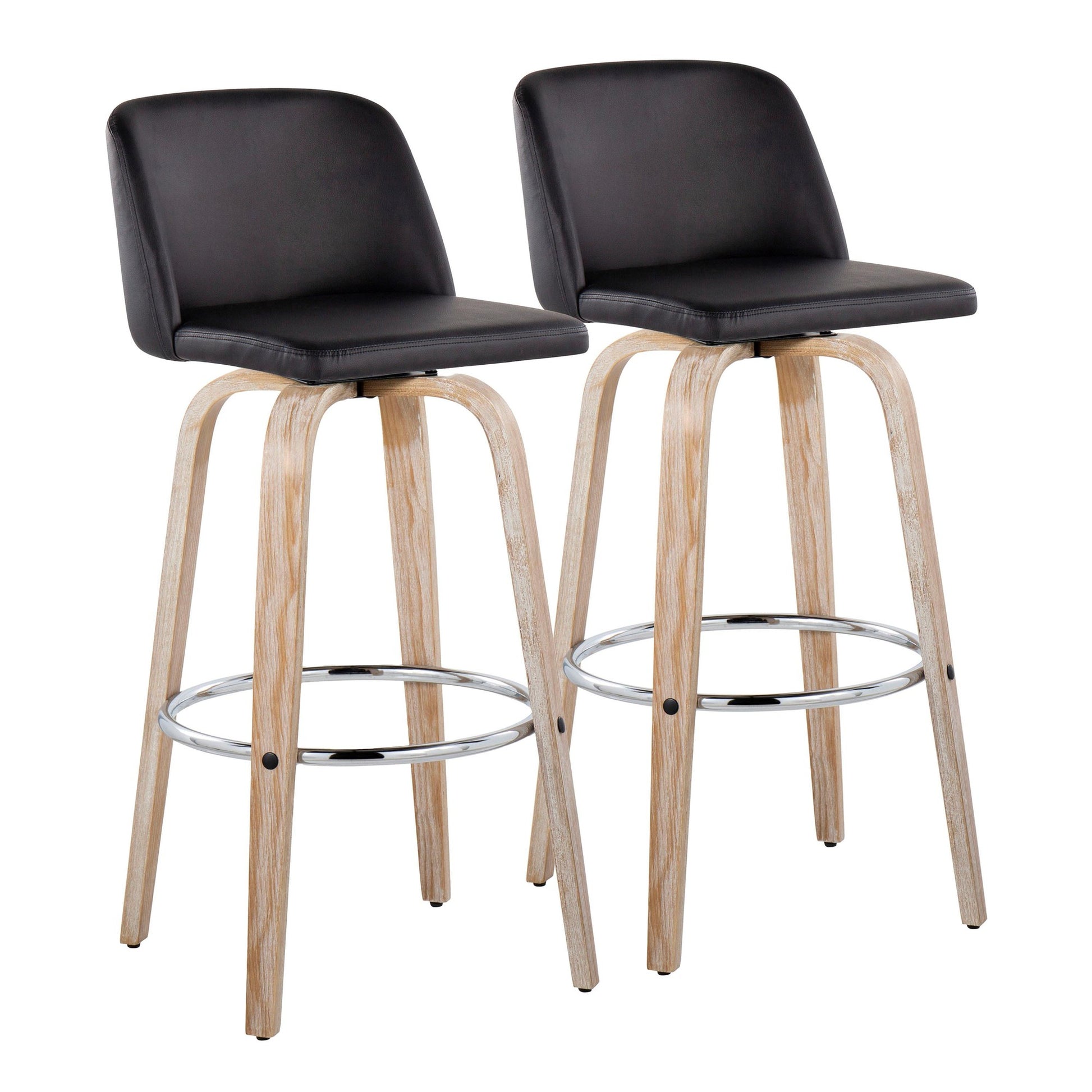 Toriano 30" Fixed-Height Barstool - Set of 2 By LumiSource - B30-TRNOPU-GRTZR2 WWBK2 | Bar Stools | Modishstore - 5