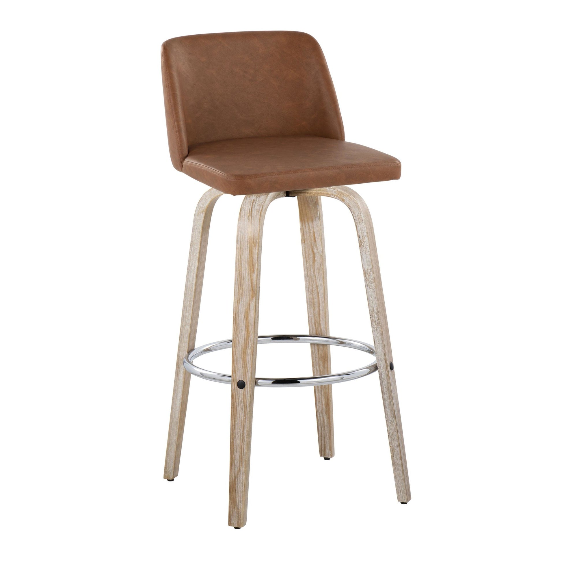 Toriano 30" Fixed-Height Barstool - Set of 2 By LumiSource - B30-TRNOPU-GRTZR2 WWBK2 | Bar Stools | Modishstore - 16