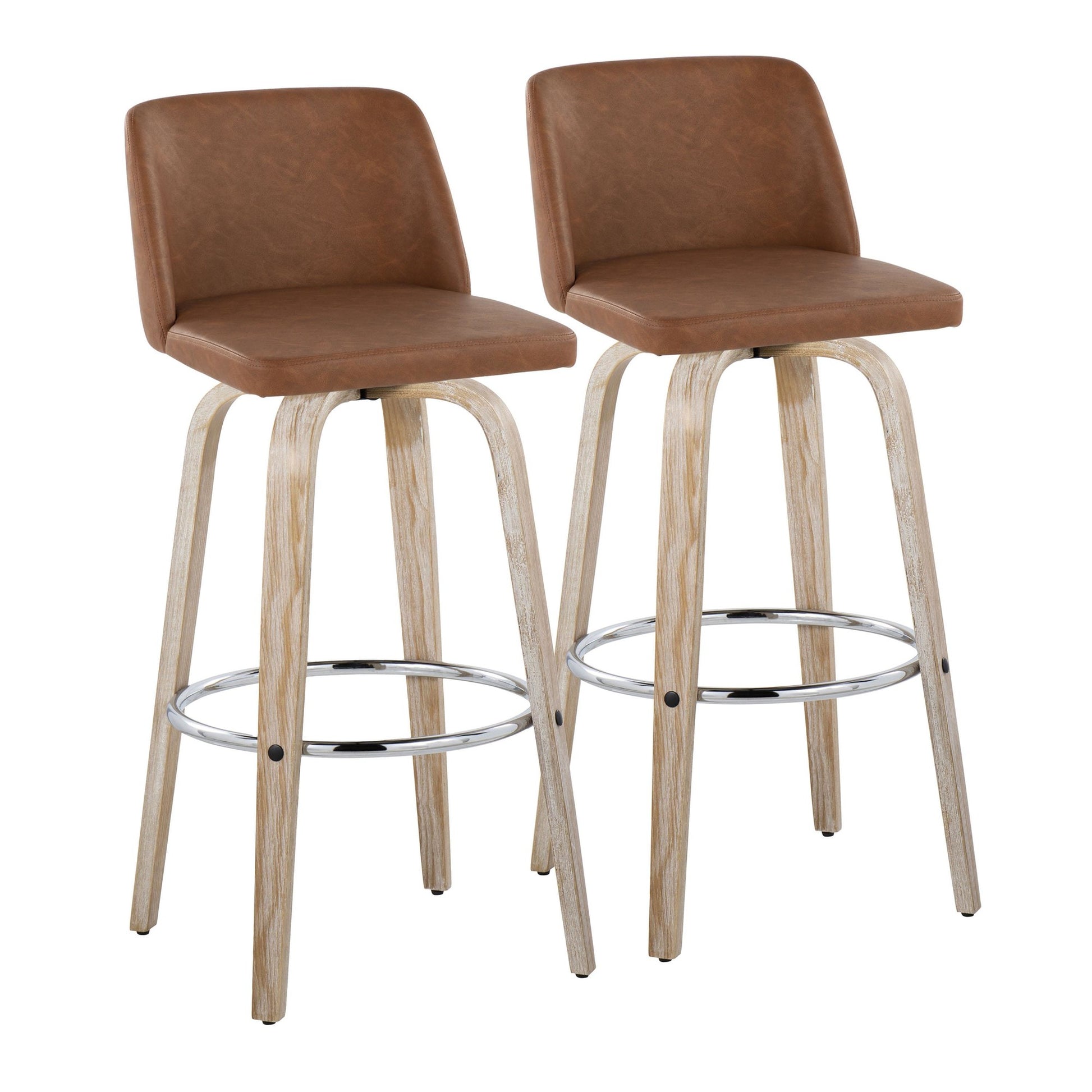 Toriano 30" Fixed-Height Barstool - Set of 2 By LumiSource - B30-TRNOPU-GRTZR2 WWBK2 | Bar Stools | Modishstore - 15