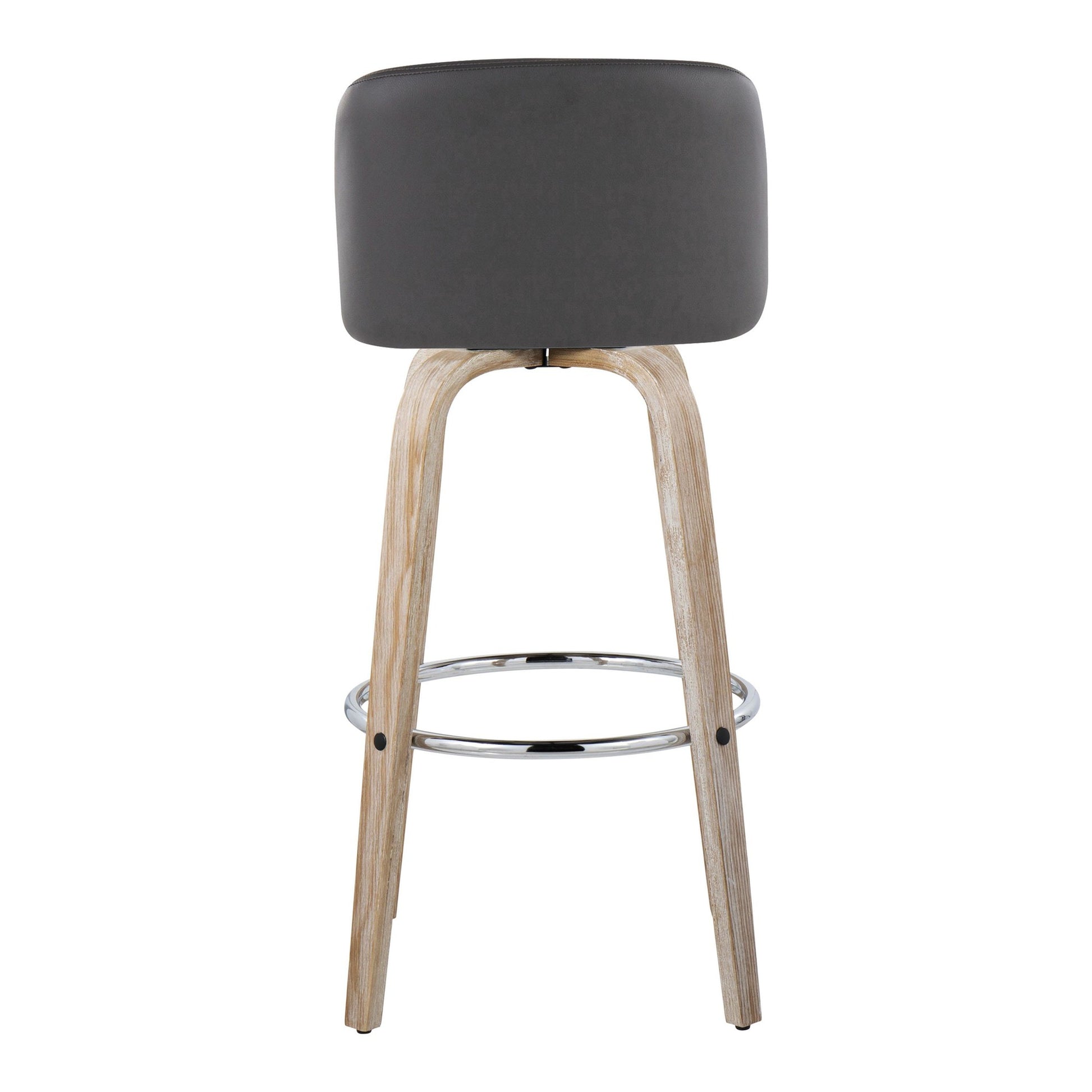 Toriano 30" Fixed-Height Barstool - Set of 2 By LumiSource - B30-TRNOPU-GRTZR2 WWBK2 | Bar Stools | Modishstore - 30