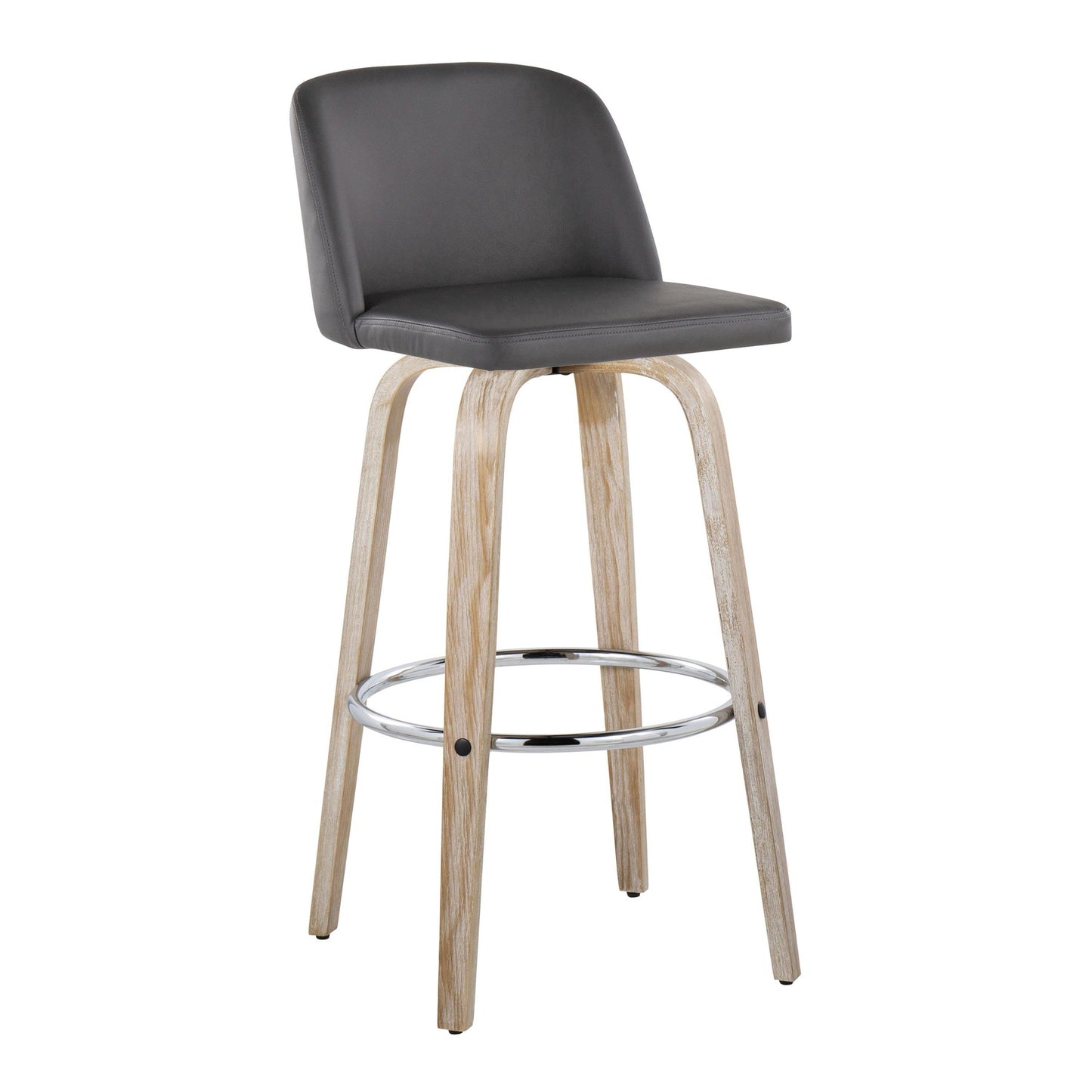 Toriano 30" Fixed-Height Barstool - Set of 2 By LumiSource - B30-TRNOPU-GRTZR2 WWBK2 | Bar Stools | Modishstore - 26