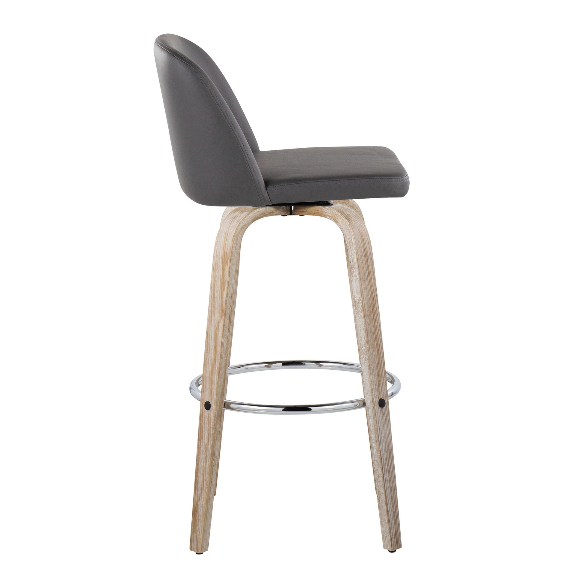 Toriano 30" Fixed-Height Barstool - Set of 2 By LumiSource - B30-TRNOPU-GRTZR2 WWBK2 | Bar Stools | Modishstore - 27