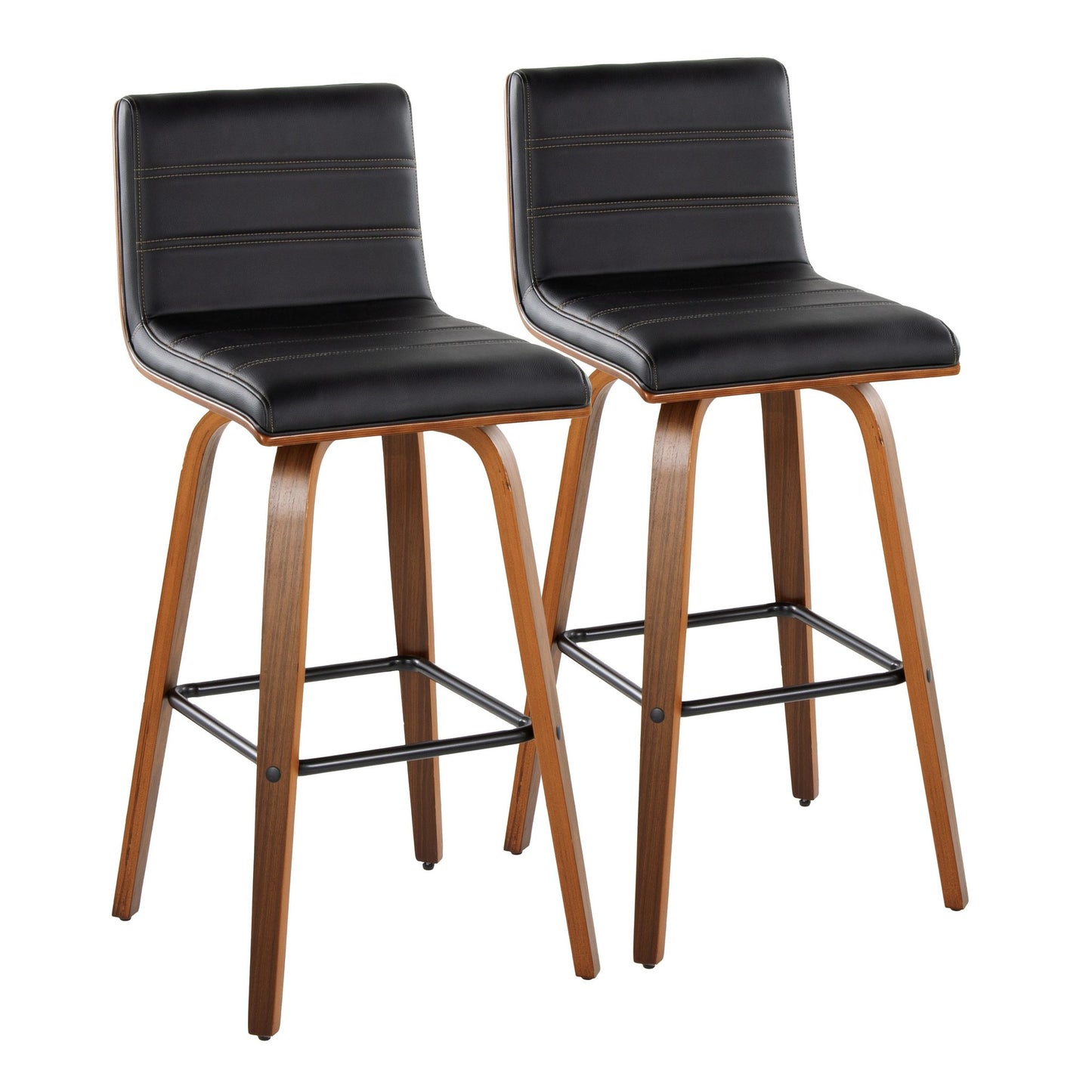 Vasari 30" Fixed-Height Barstool - Set of 2 By LumiSource - B30-VSRPU-GRTZX2 WLWLBK2 | Bar Stools | Modishstore - 5